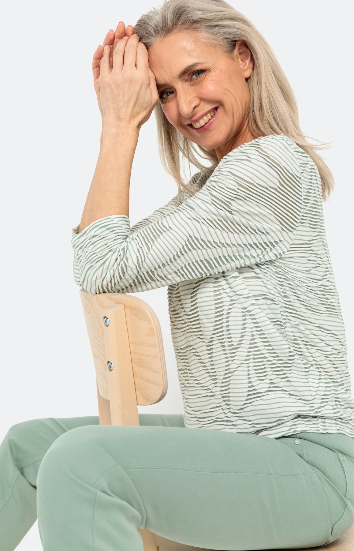 Gedessineerd shirt met 3/4-mouwen