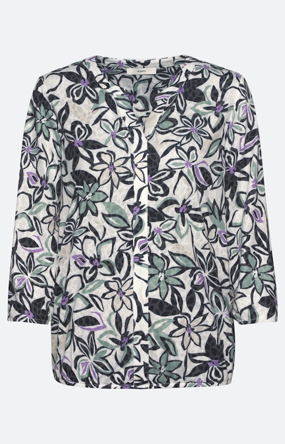 Florales Shirt mit Ausbrenner-Effekt