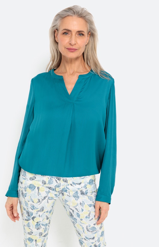 Blouse met lange mouwen en V-hals