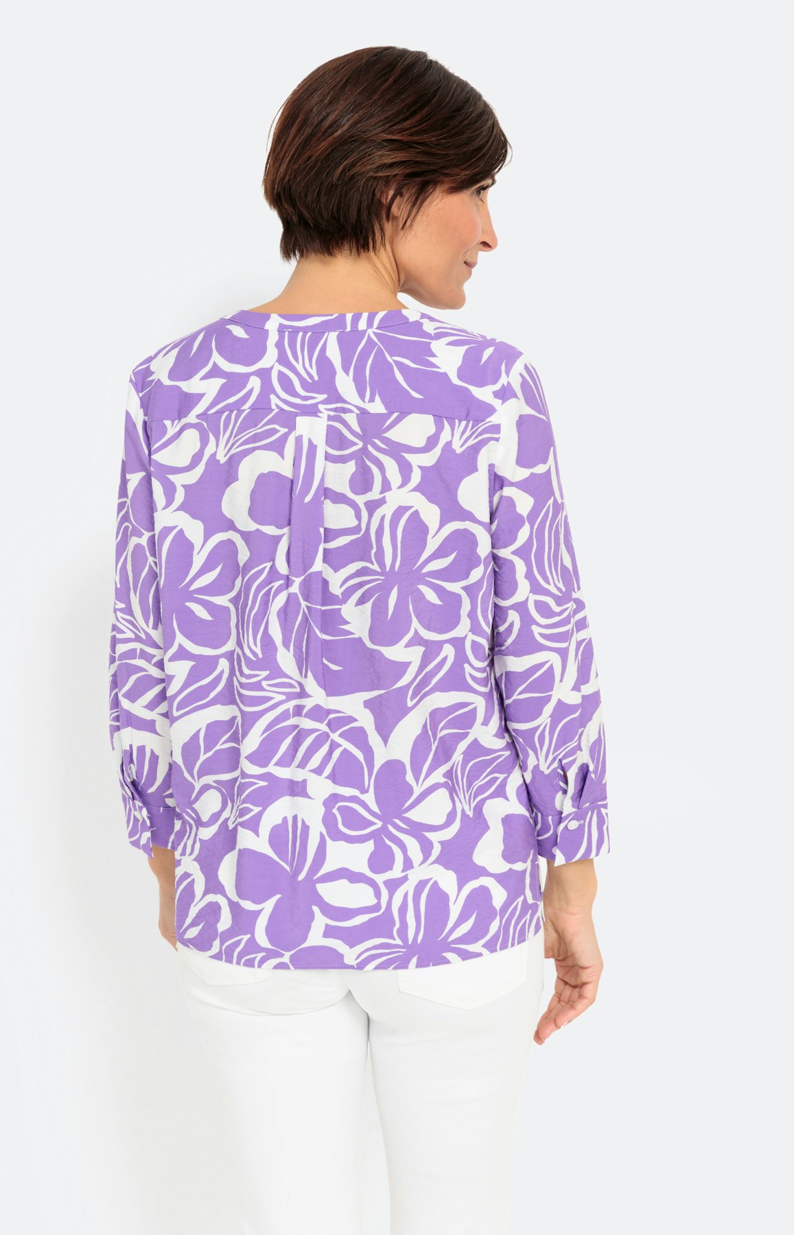 Gestructureerde blouse met bloemenprint