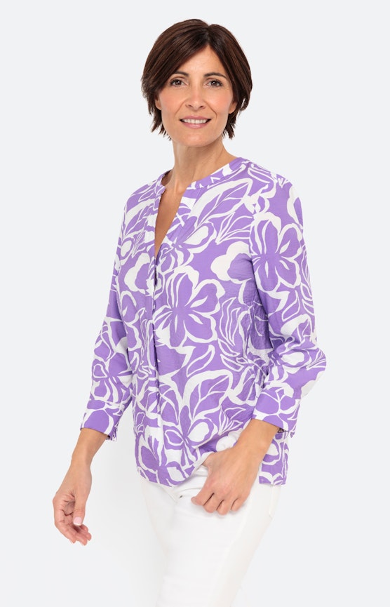 Gestructureerde blouse met bloemenprint