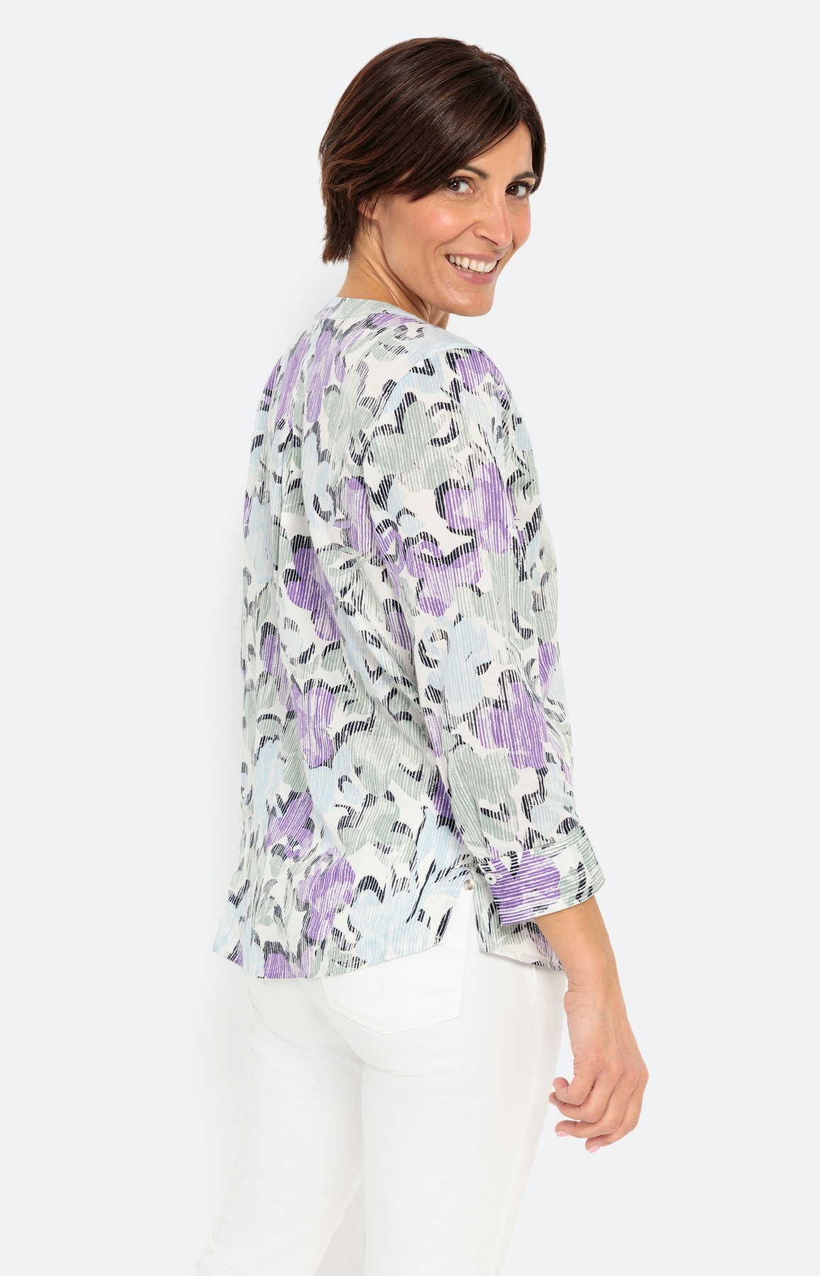 Gebloemde blouse met 3/4-mouwen