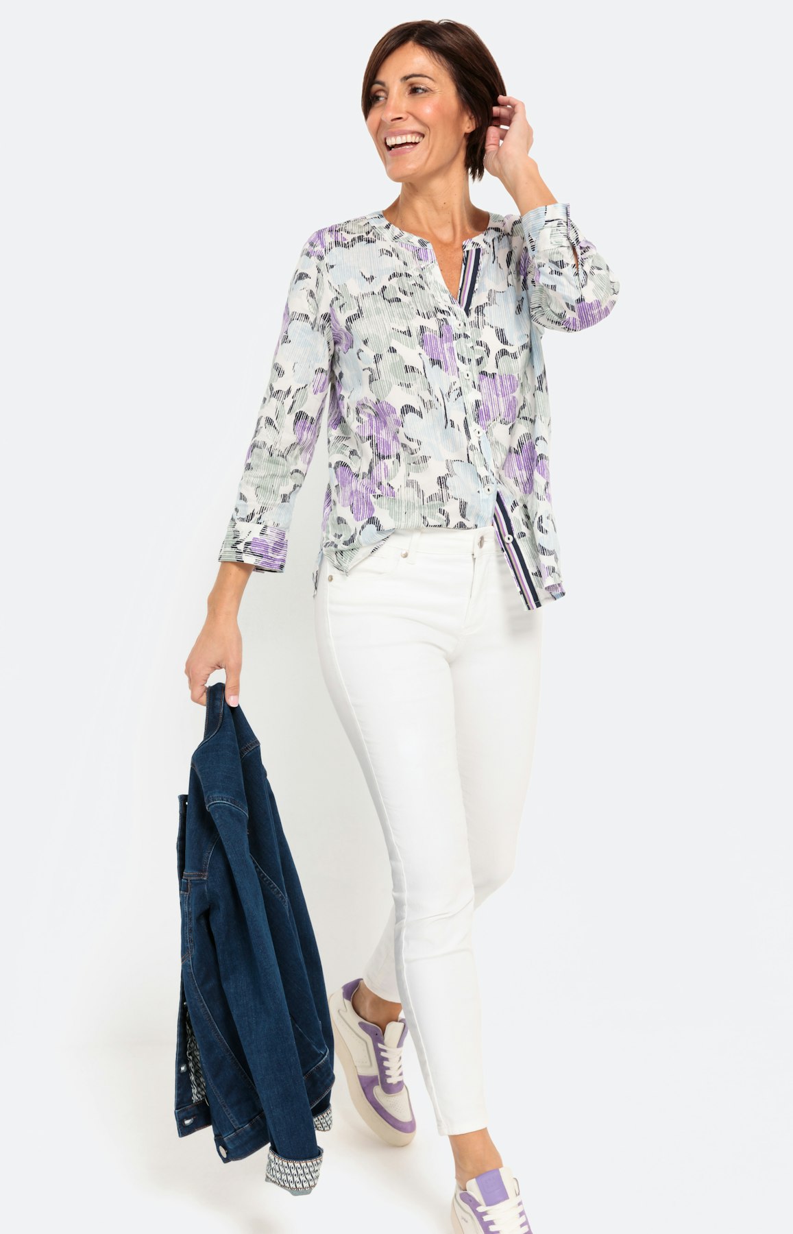 Gebloemde blouse met 3/4-mouwen