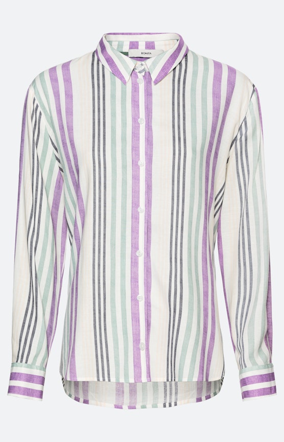 Linnen mix overhemd blouse, streepen