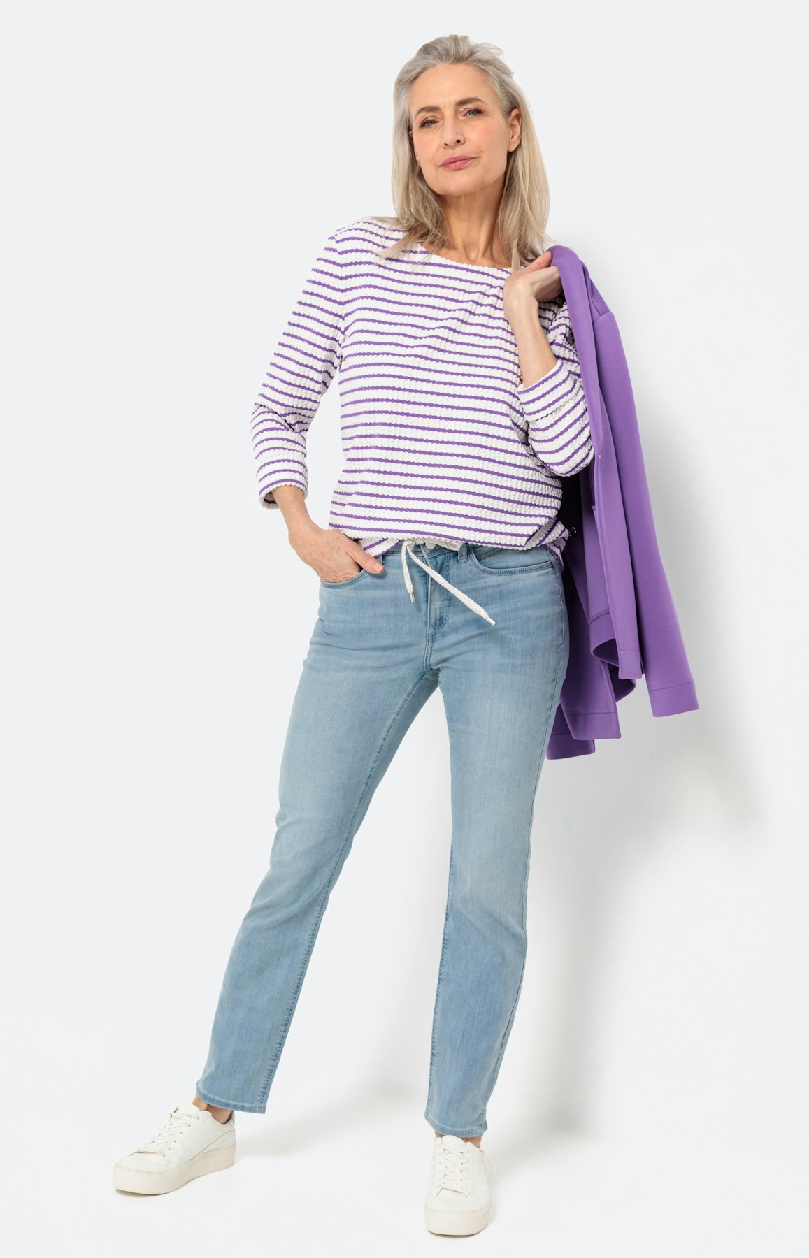 Sweatshirt met streepstructuur