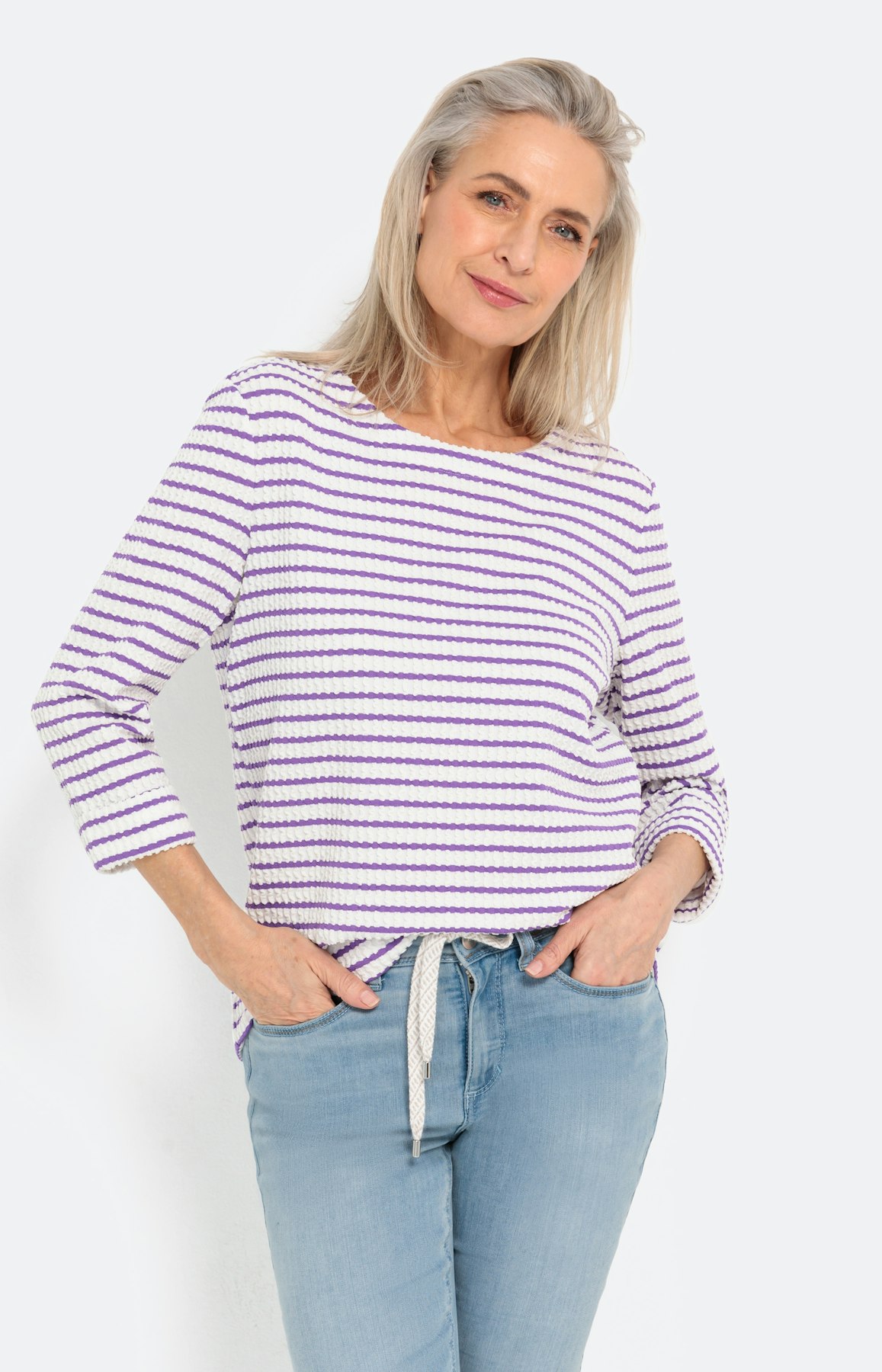 Sweatshirt met streepstructuur