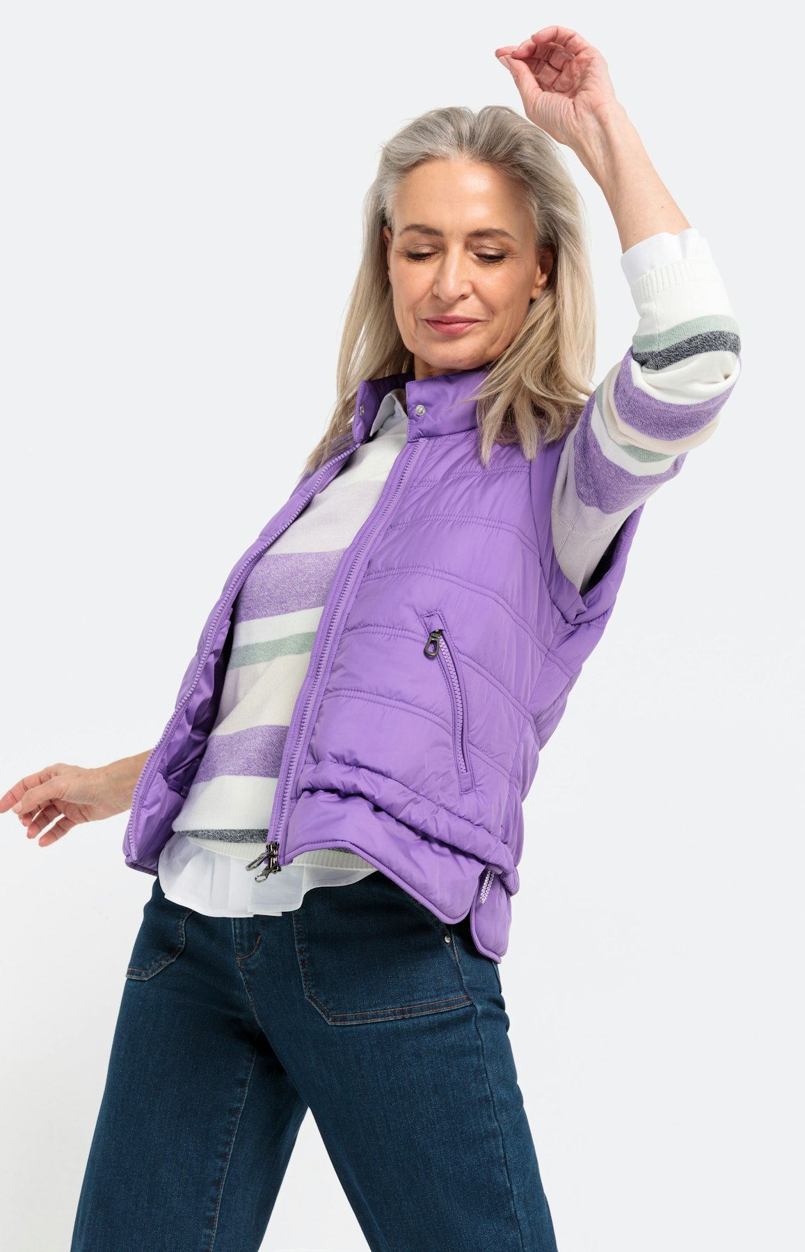 Bodywarmer met een opstaande kraag