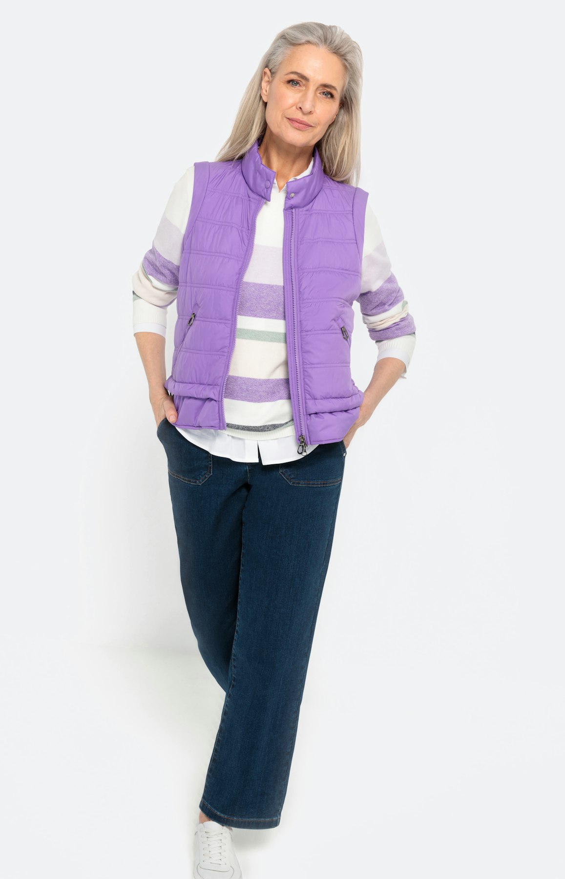 Bodywarmer met een opstaande kraag