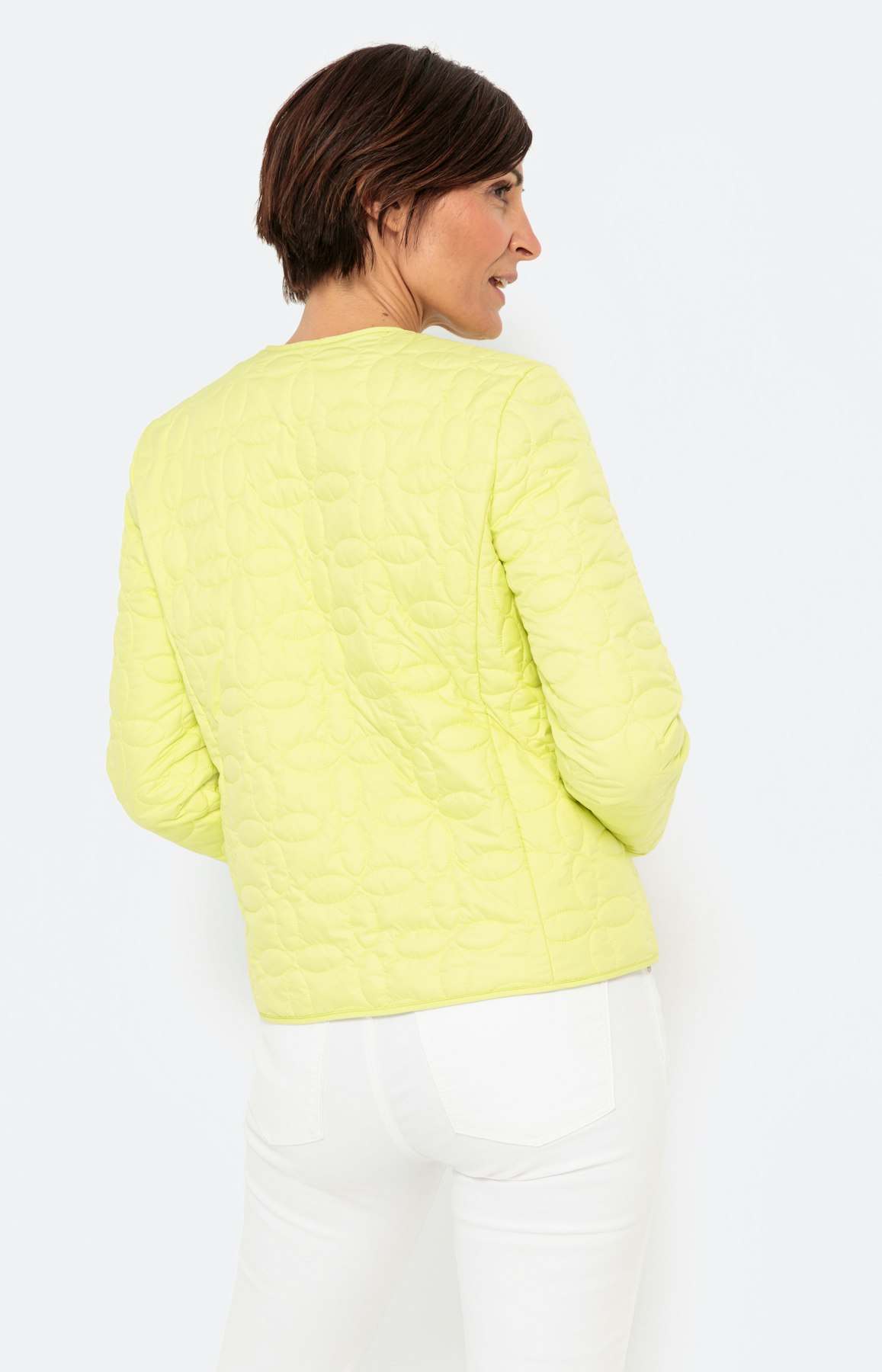 Licht jasje met modieuze stiksels