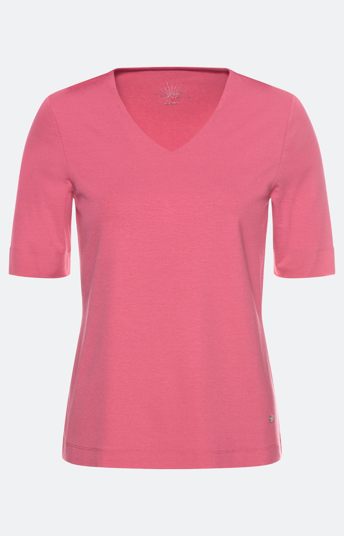 Basic Tshirt met V-hals, roze