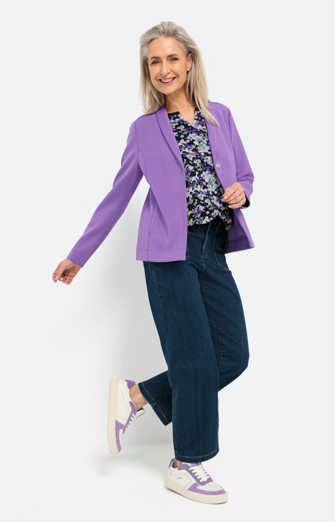 Blazer aus Scuba, lavendel