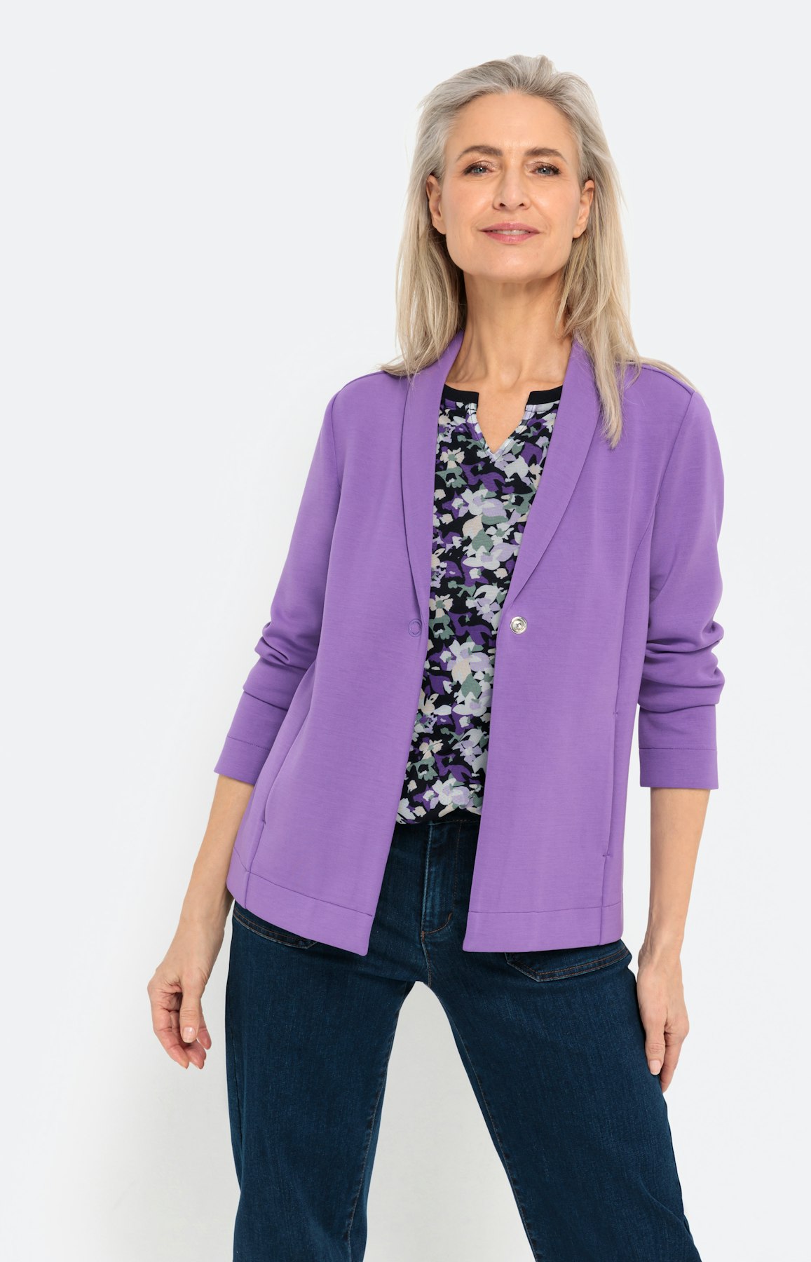Blazer aus Scuba, lavendel