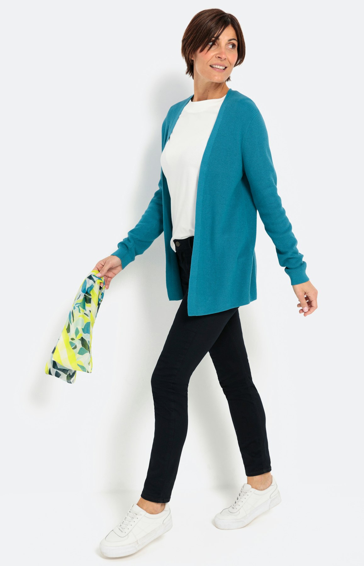 Offener Cardigan, petrol