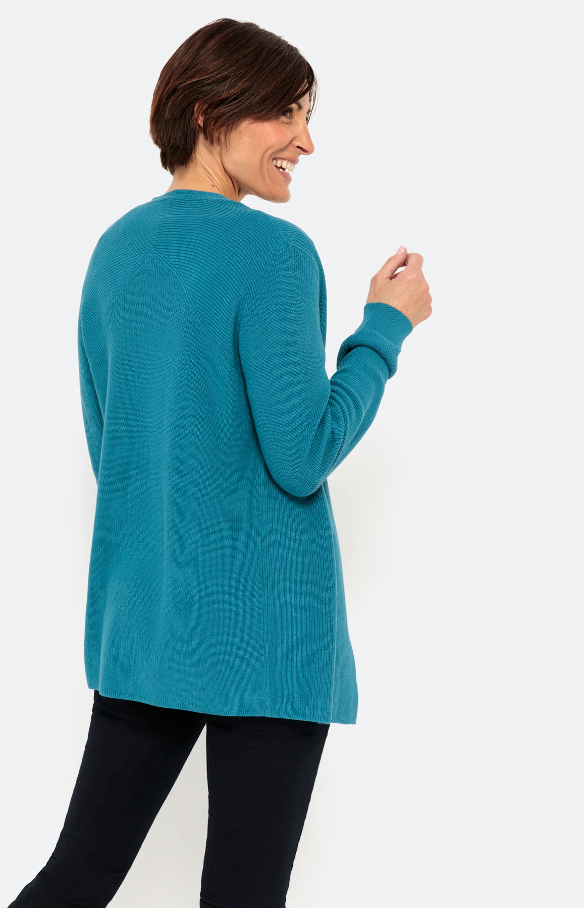 Offener Cardigan, petrol