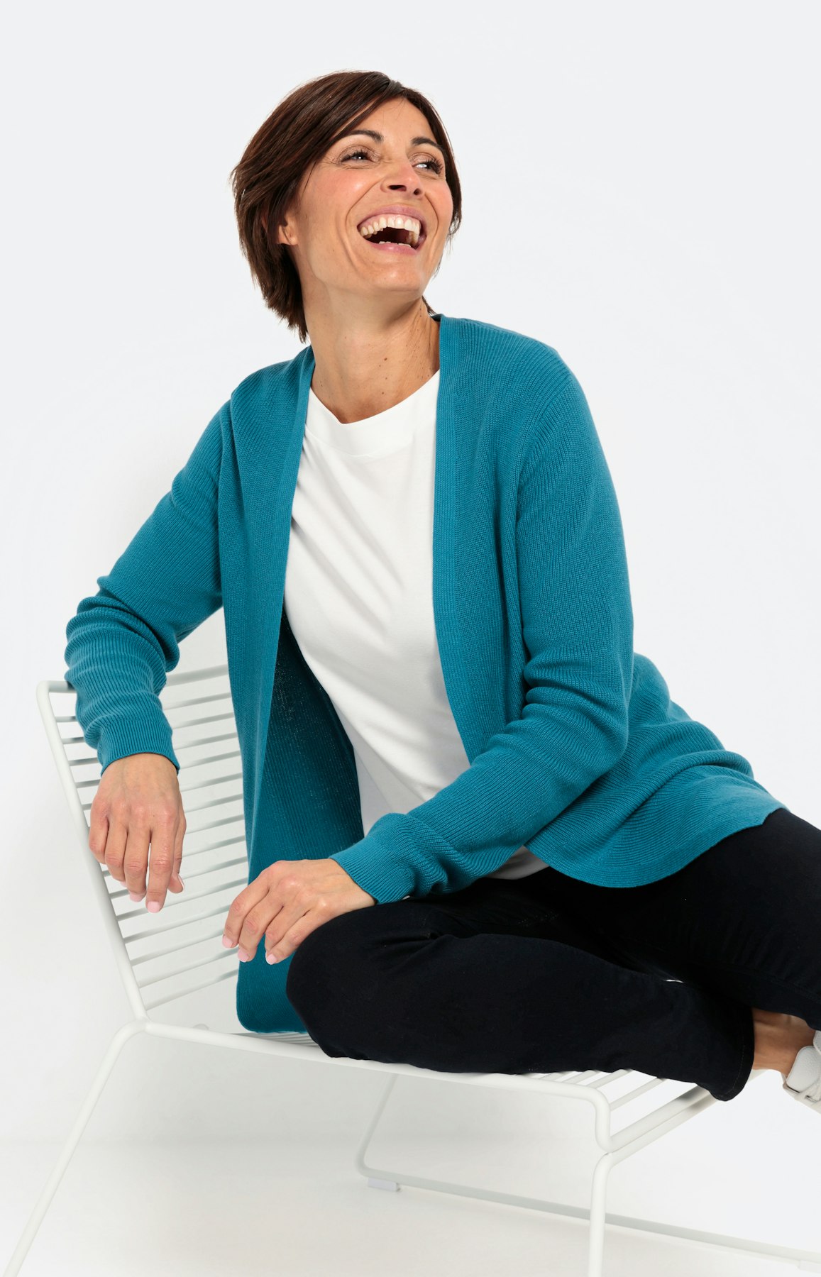 Offener Cardigan, petrol