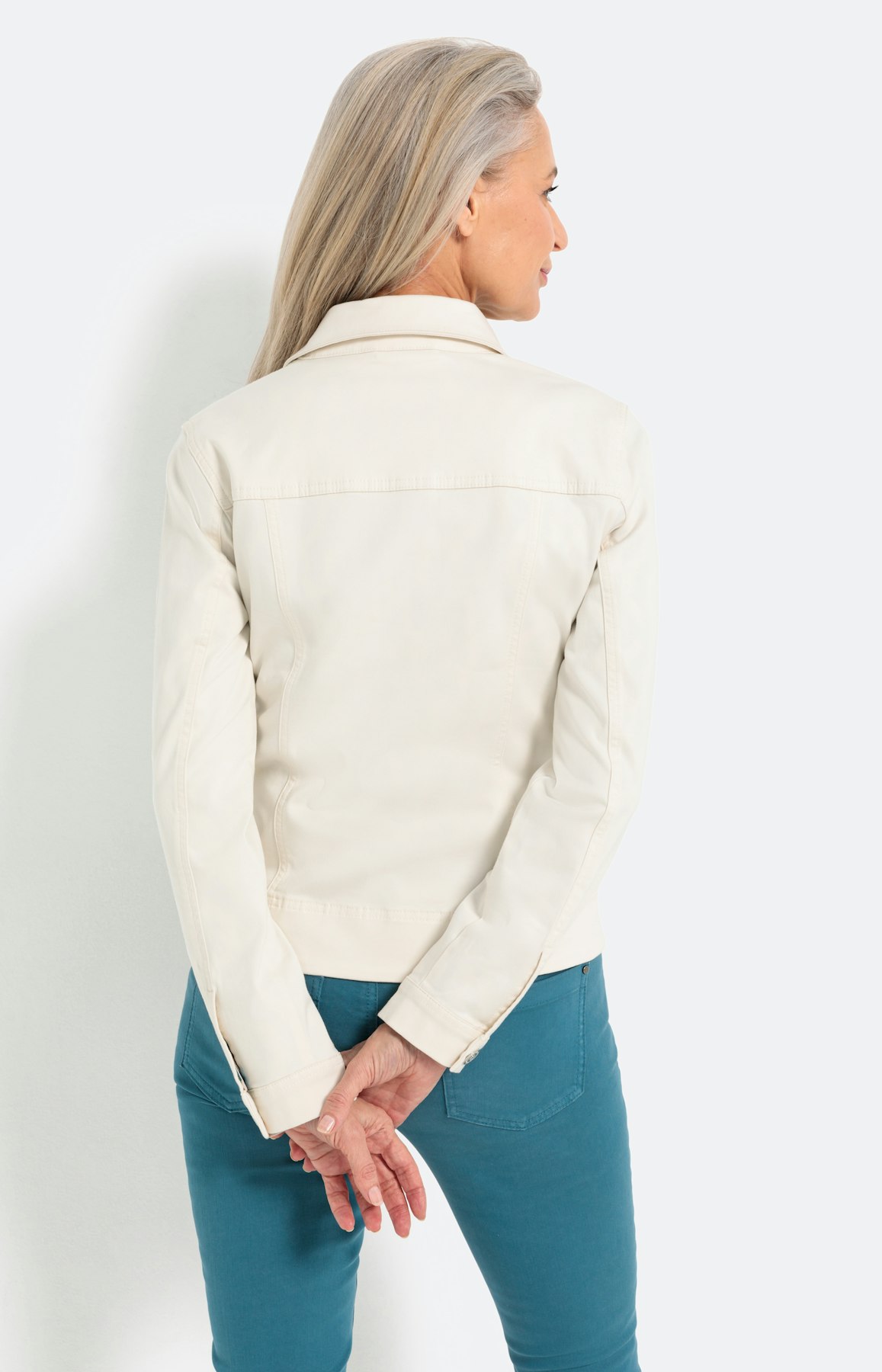 Klassiek denimjasje, witt