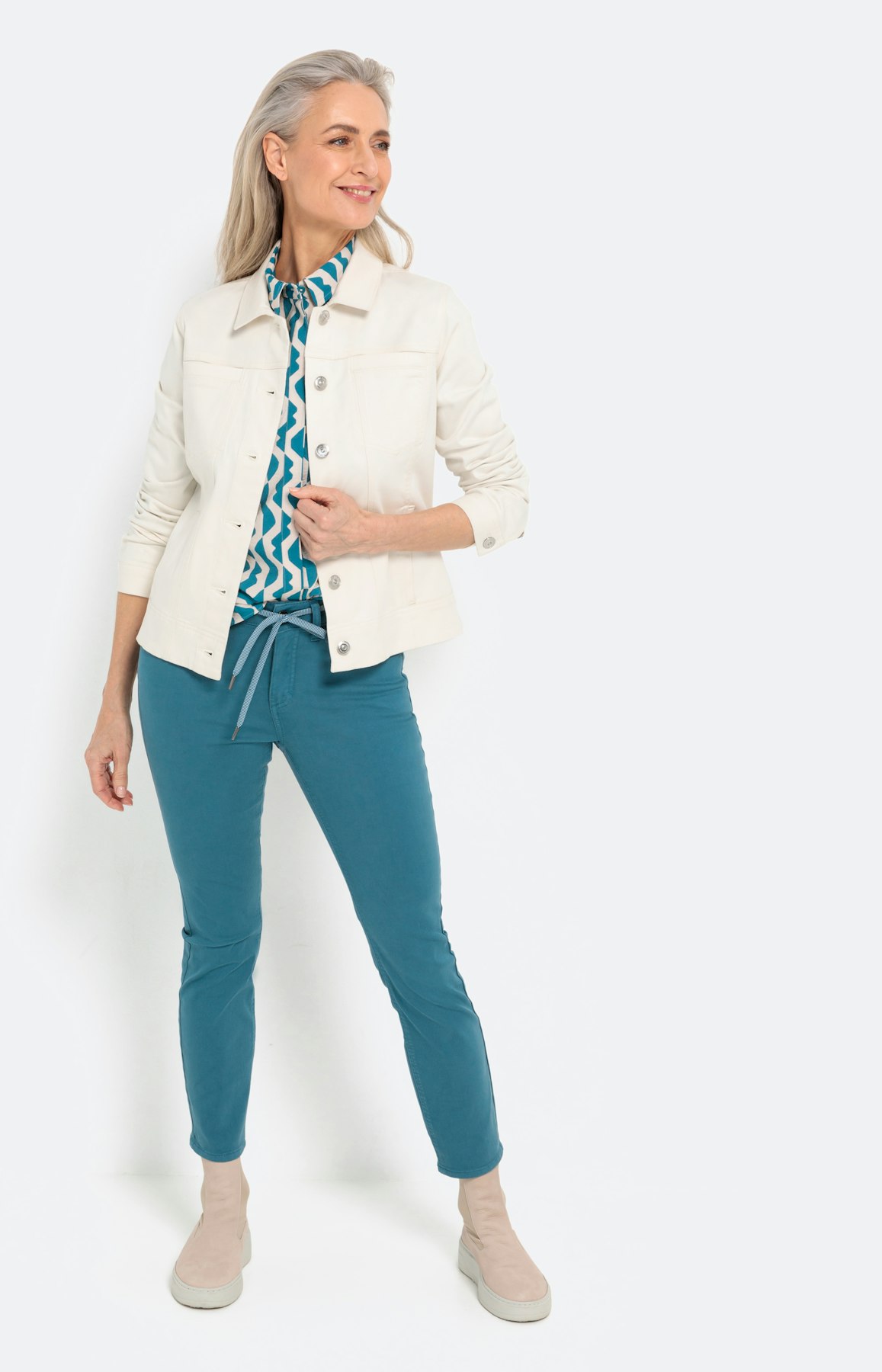 Klassiek denimjasje, witt