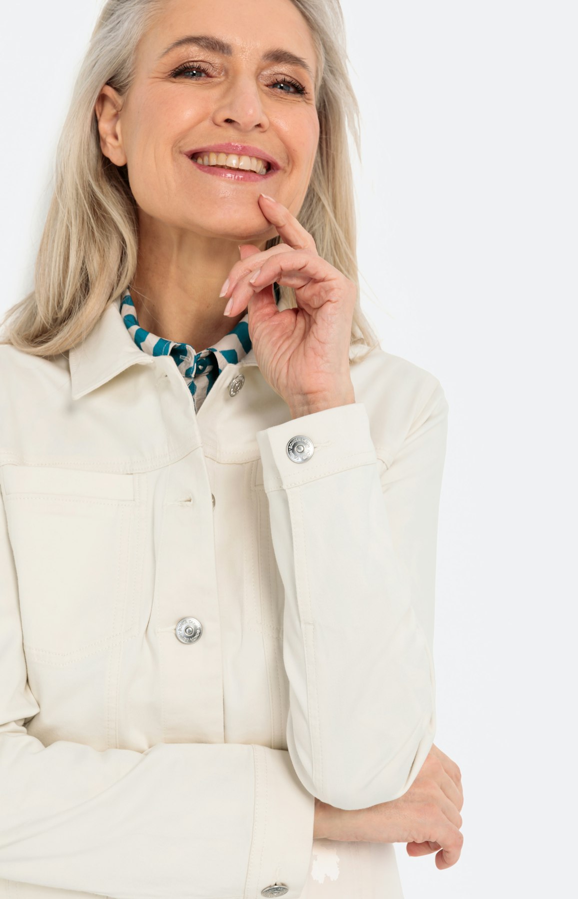 Klassiek denimjasje, witt