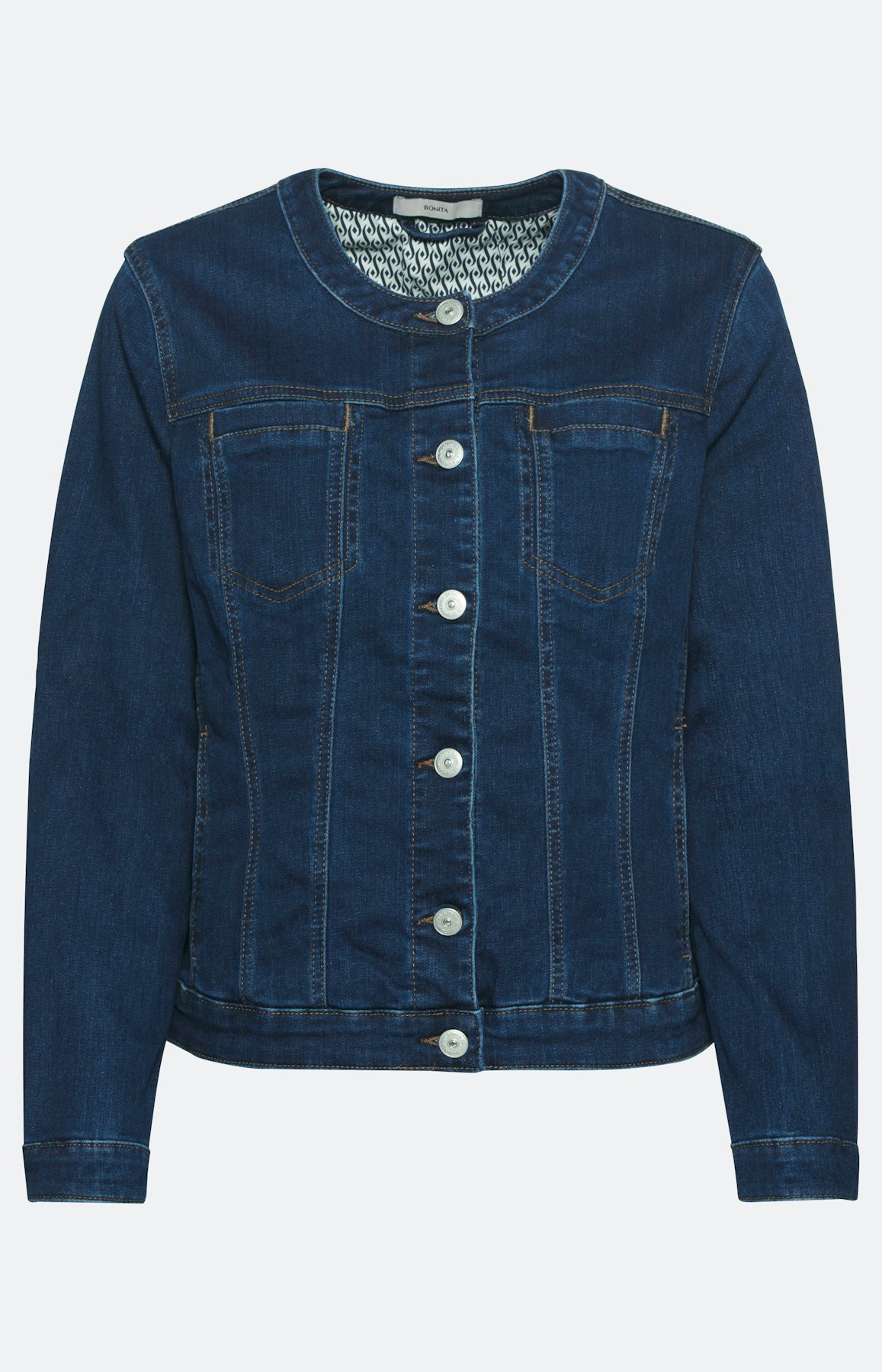 Klassiek jeansjack zonder kraag