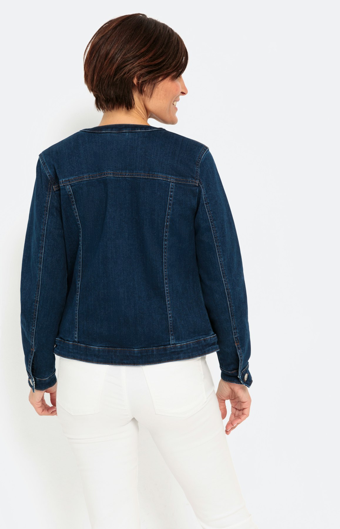 Klassiek jeansjack zonder kraag