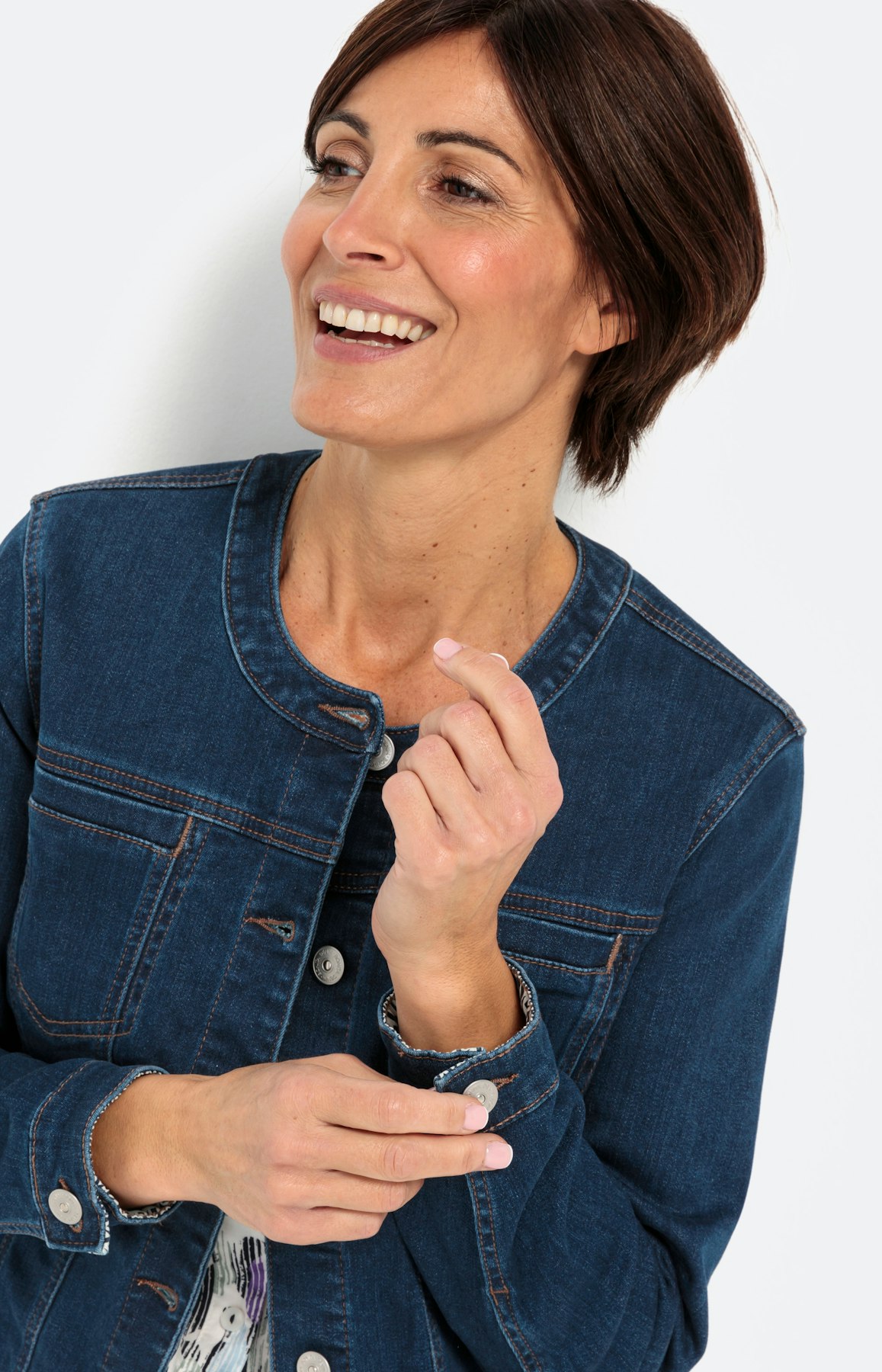 Klassiek jeansjack zonder kraag