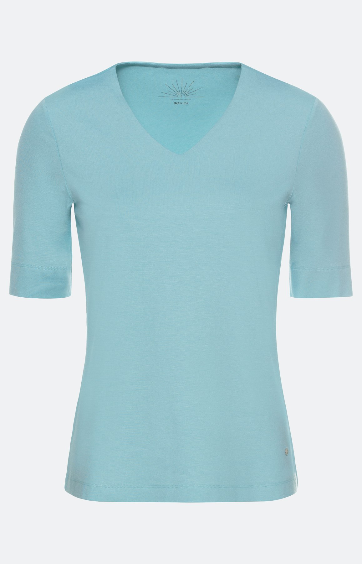 Basis Shirt mit V-Ausschnitt, türkis