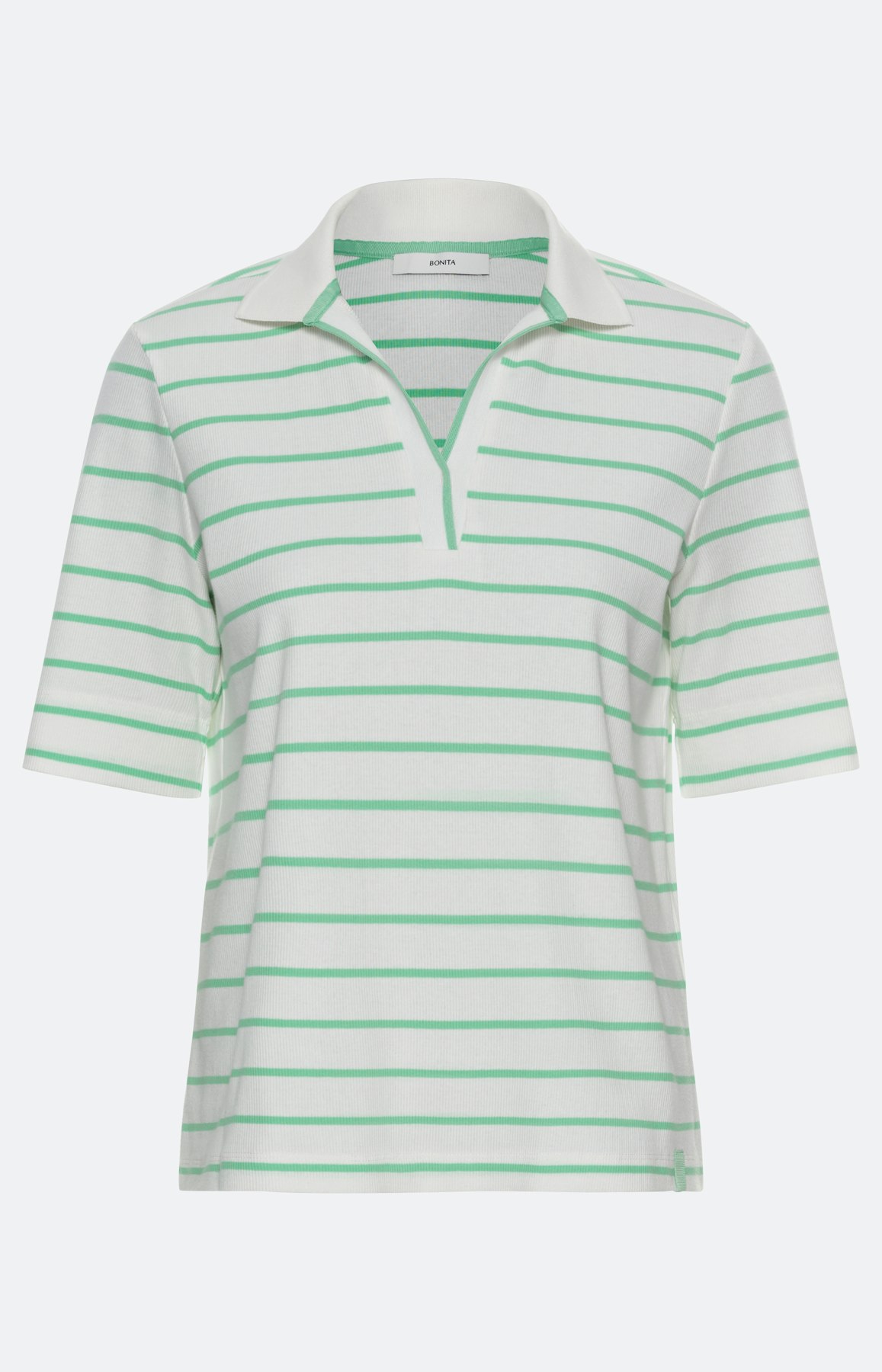 Gestreept poloshirt , mai groen- wit