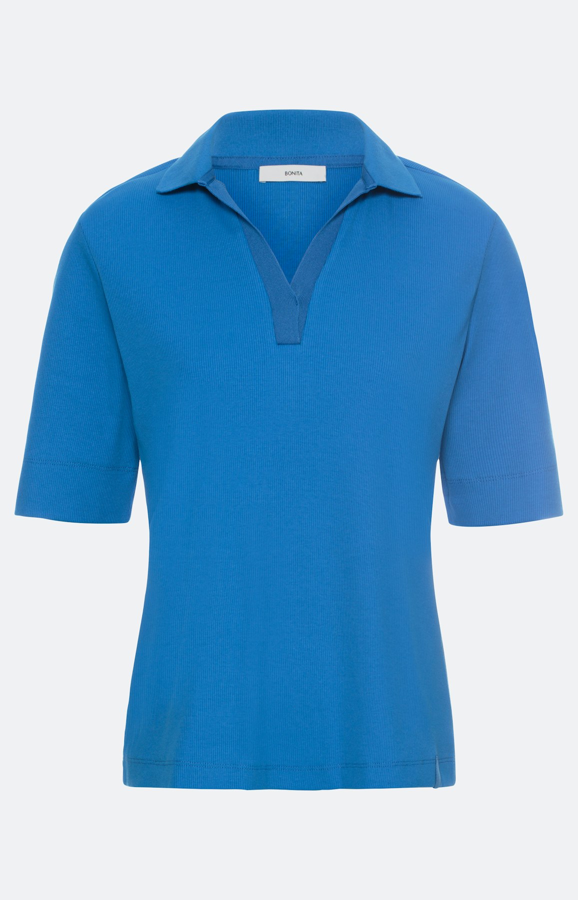Poloshirt mit V-Ausschnitt, blau