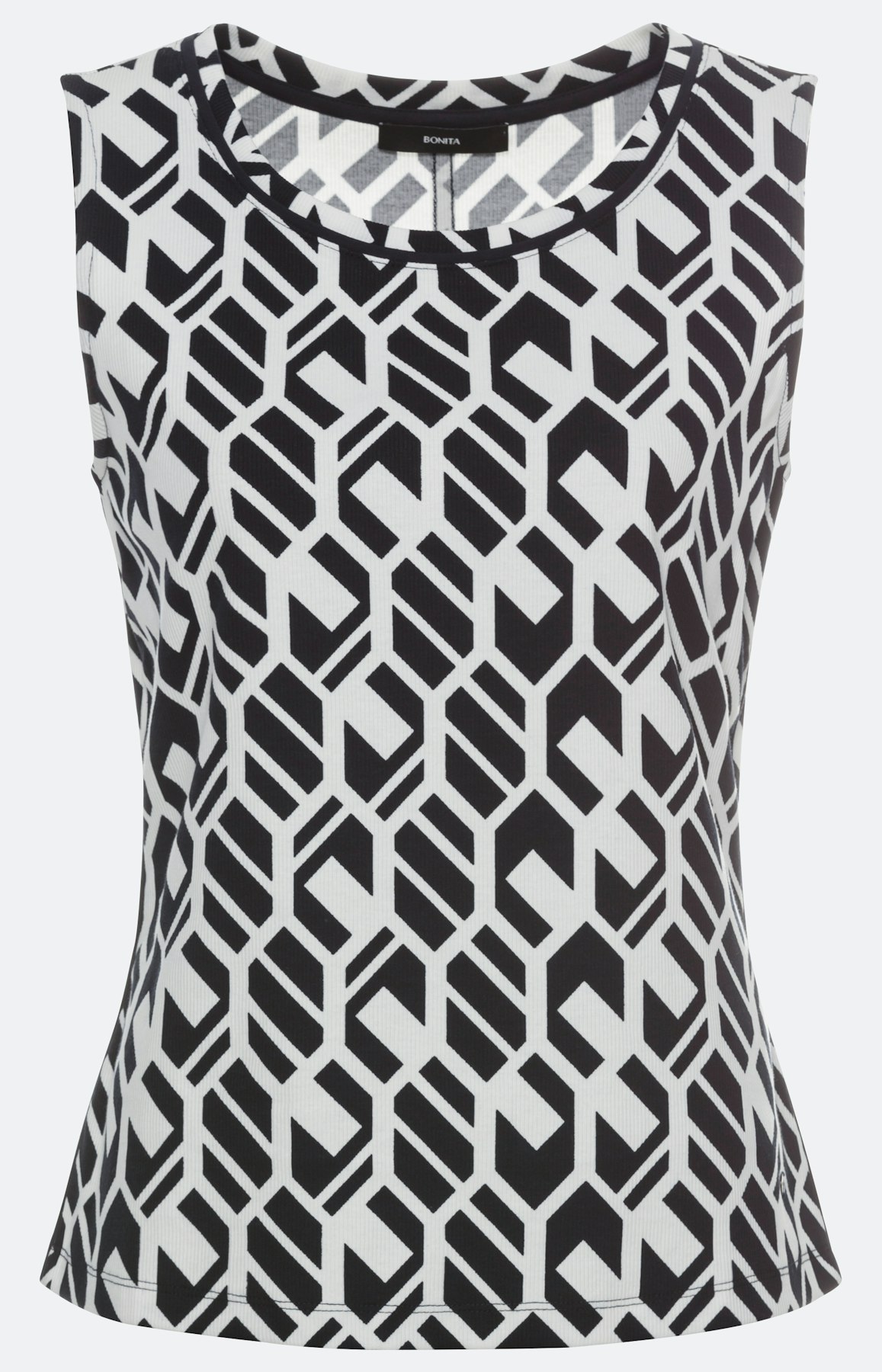 Twin set top, contrast motief