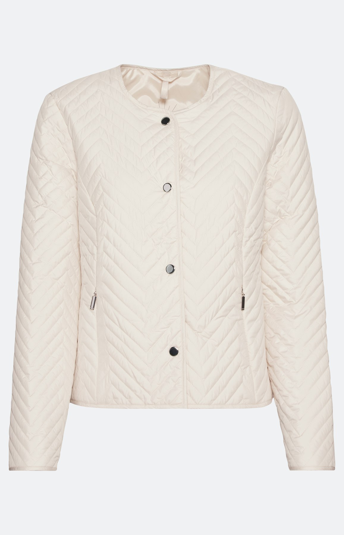 Moderne gewatteerde jas met zigzagmotief