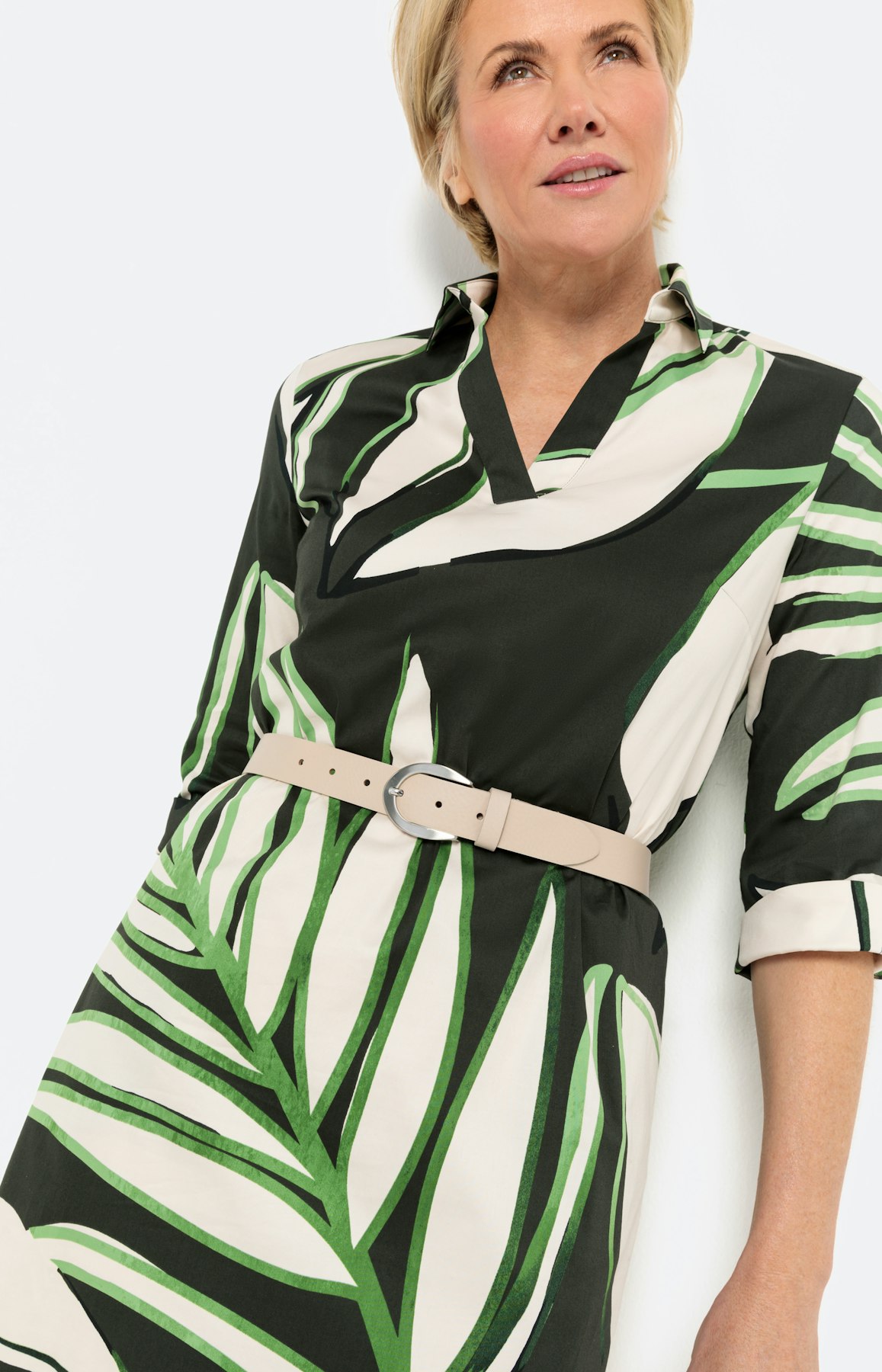 Leren riem, echt leer, beige