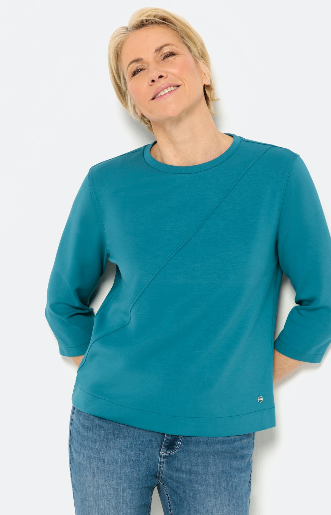 Halbarm-Sweatshirt mit Teilunsgnaht