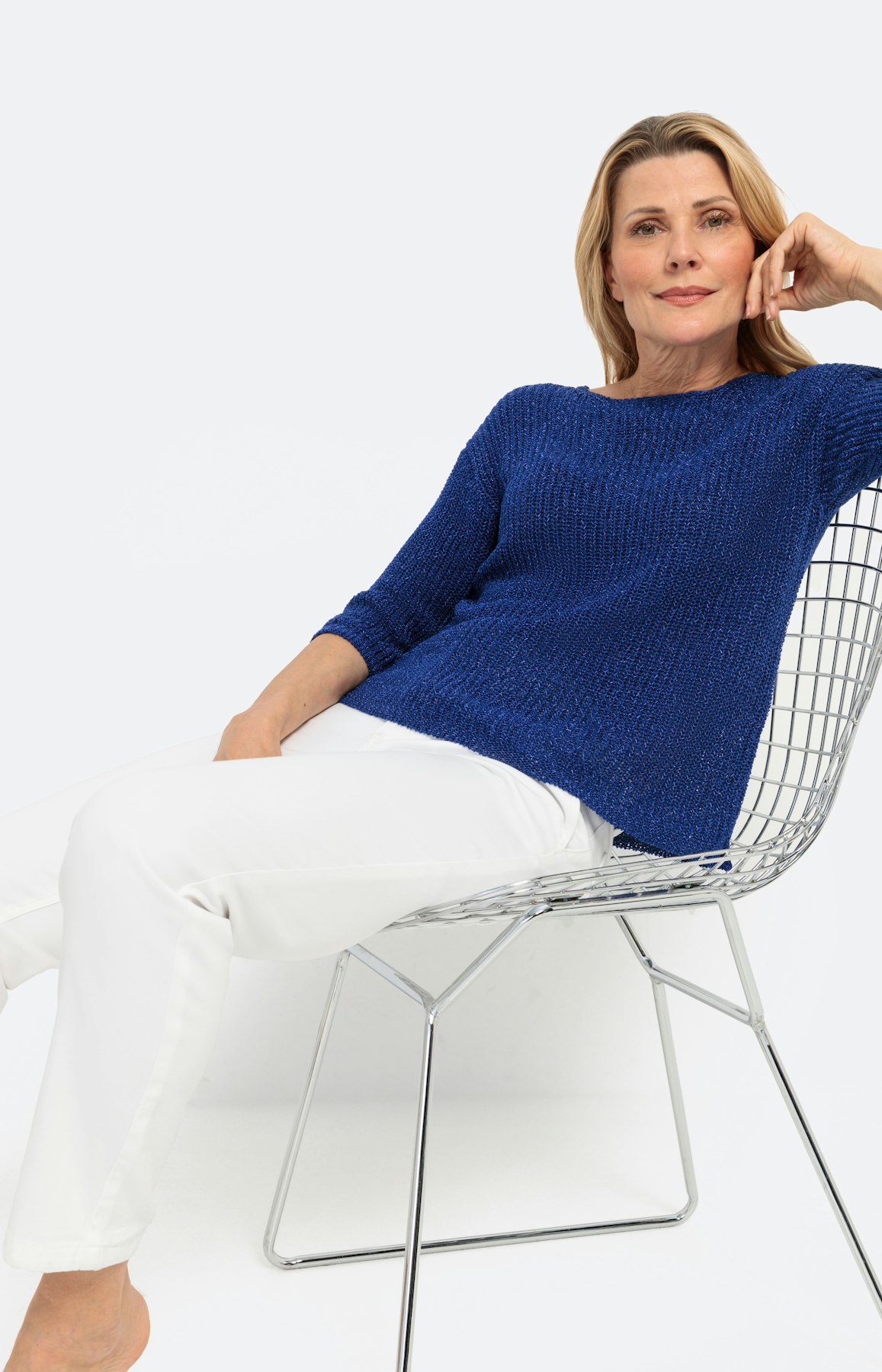 Trui met 7/8 mouwen, royal blauw