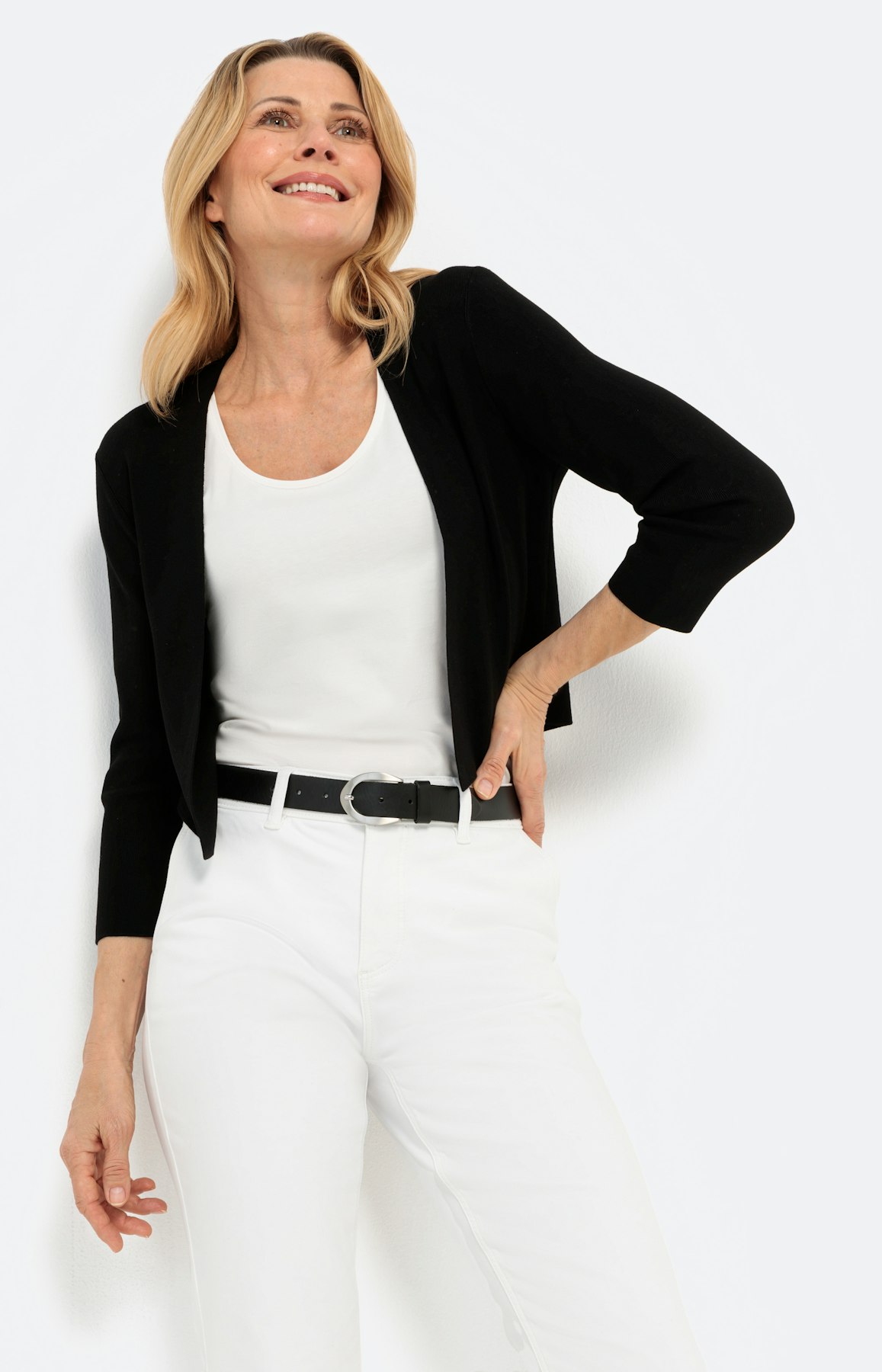 Open cardigan met 3/4-mouwen