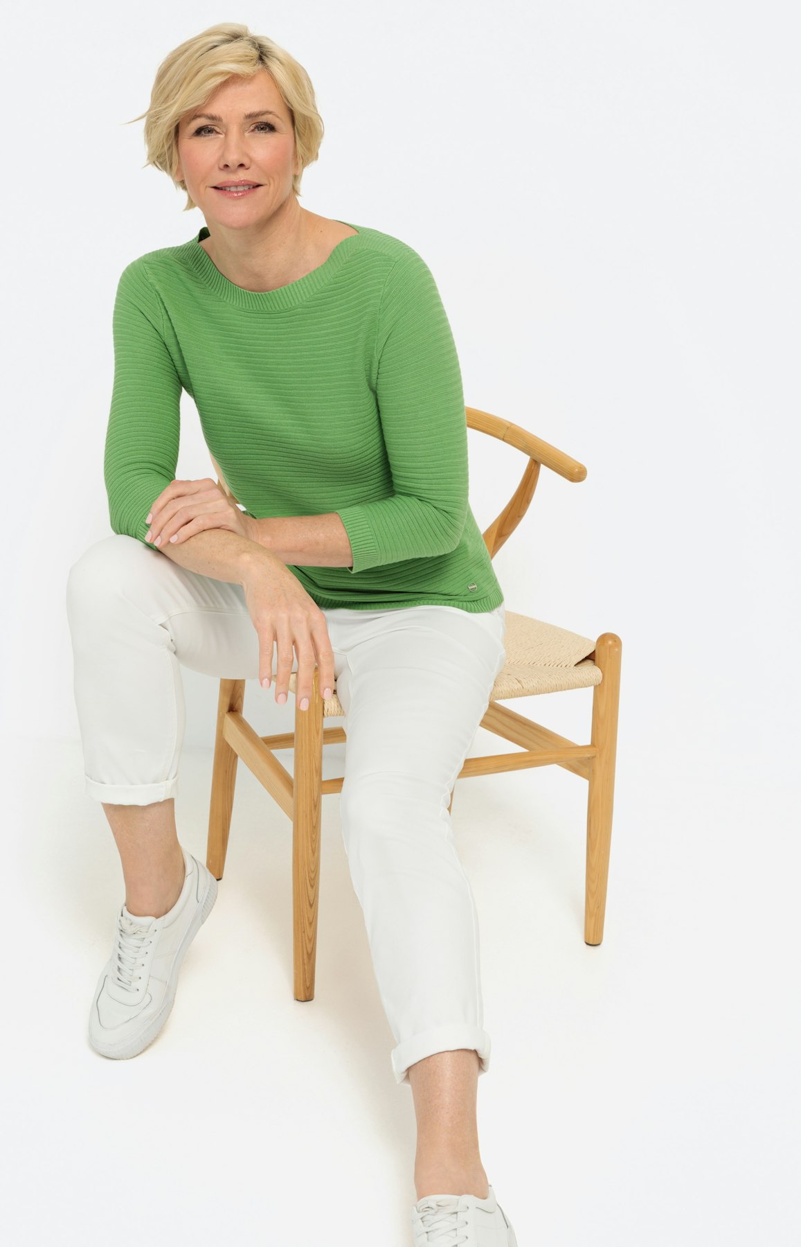 Trui met 3/4-mouwen, groen