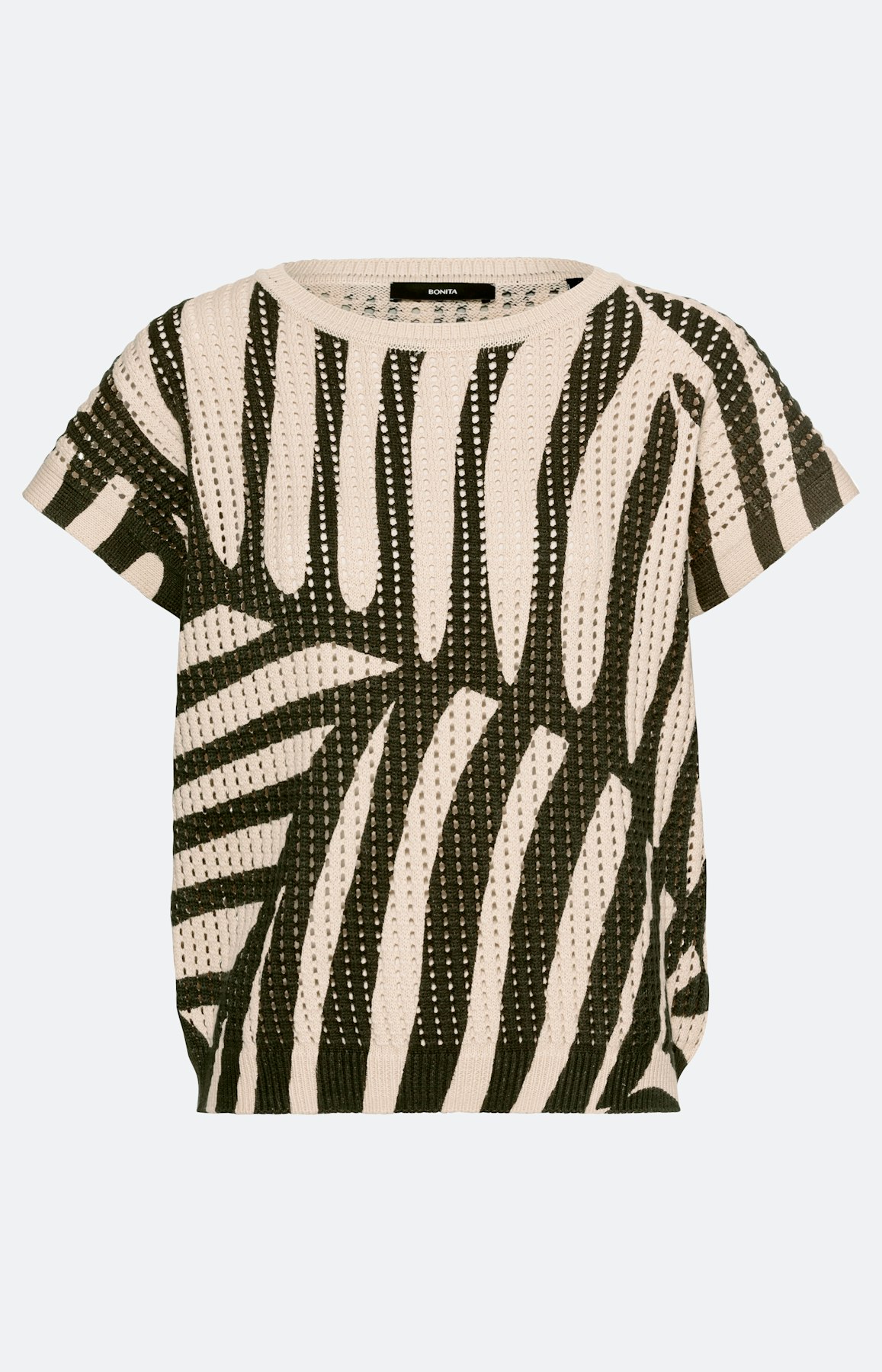 Gedessineerde trui ajourbreisel, olive