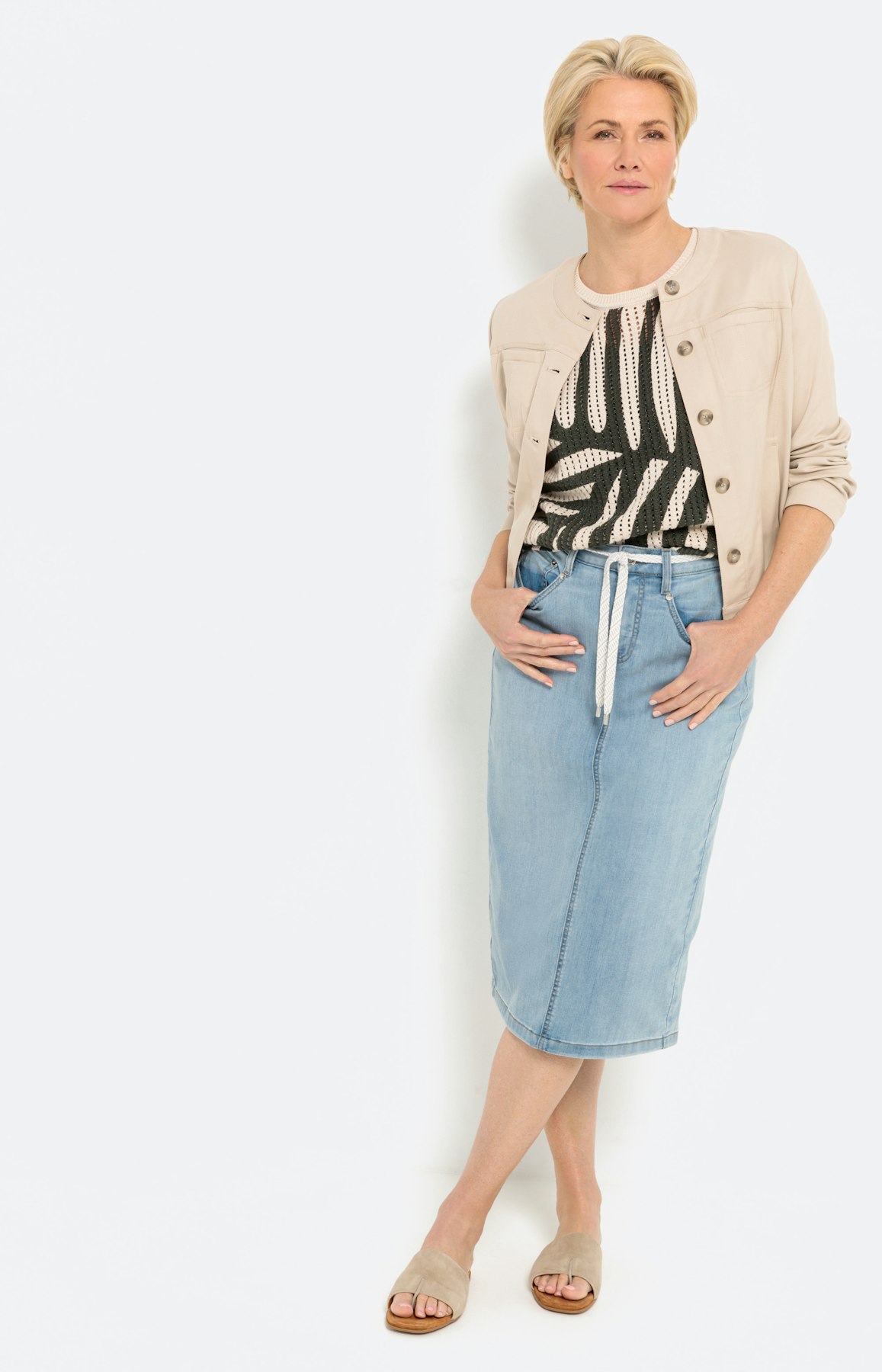 Gedessineerde trui ajourbreisel, olive