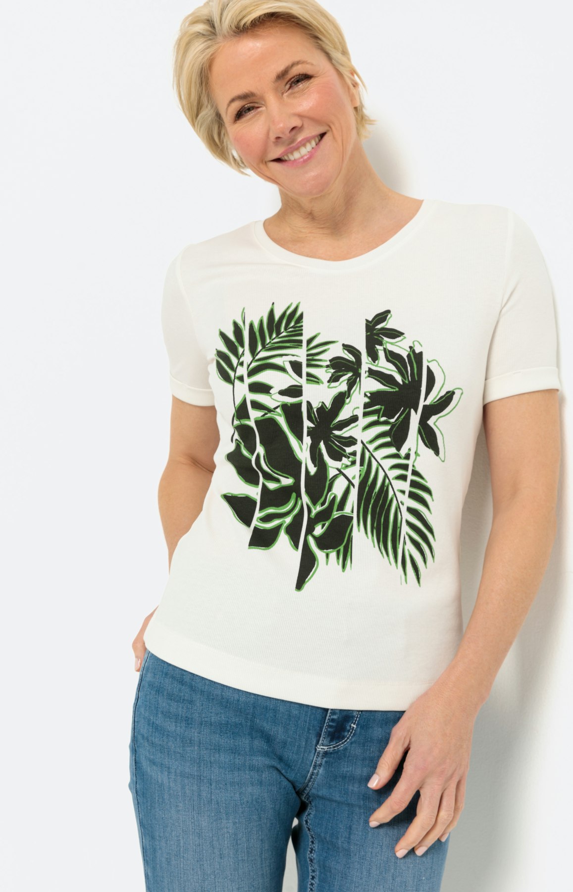 T-shirt met bloemenmotief