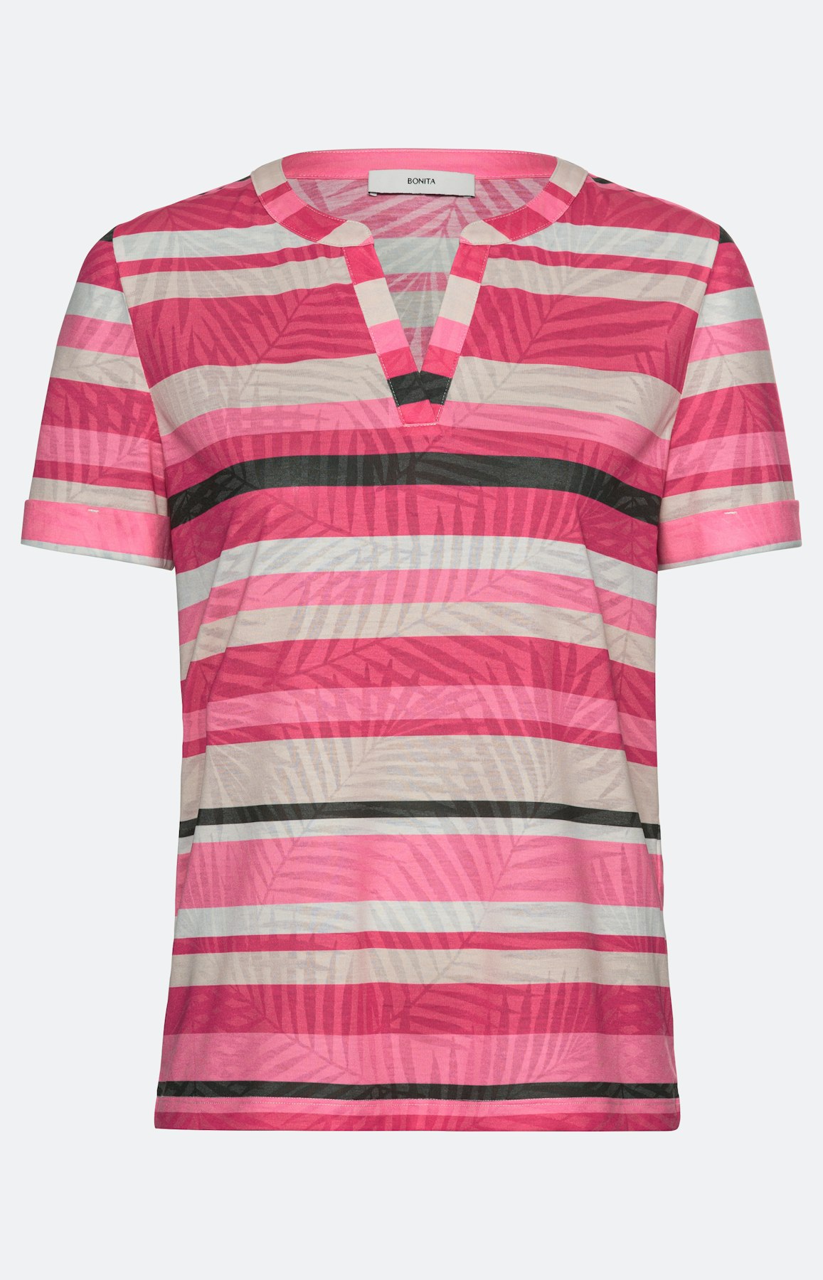 Gestreept shirt met etskanteffect