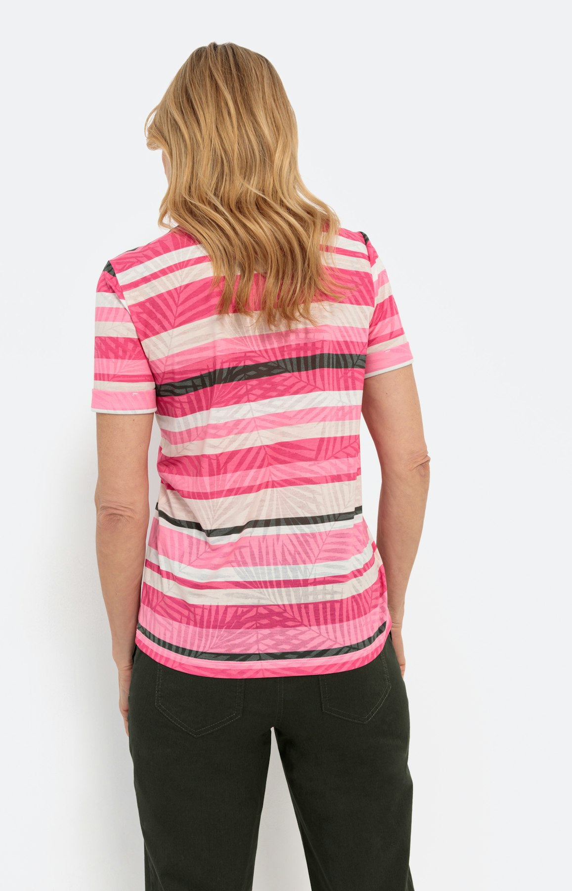 Gestreept shirt met etskanteffect