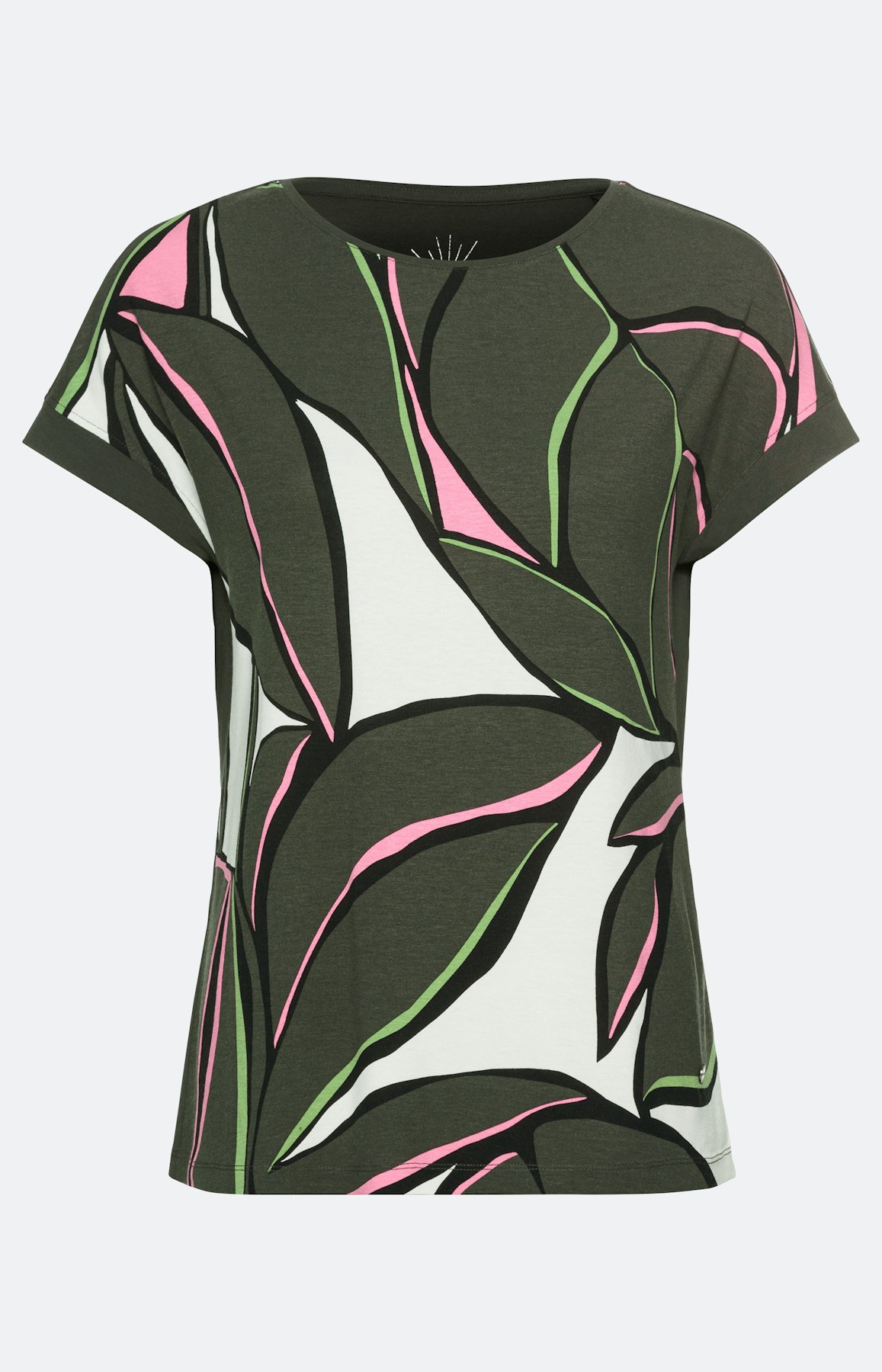 T-shirt met bladmotief