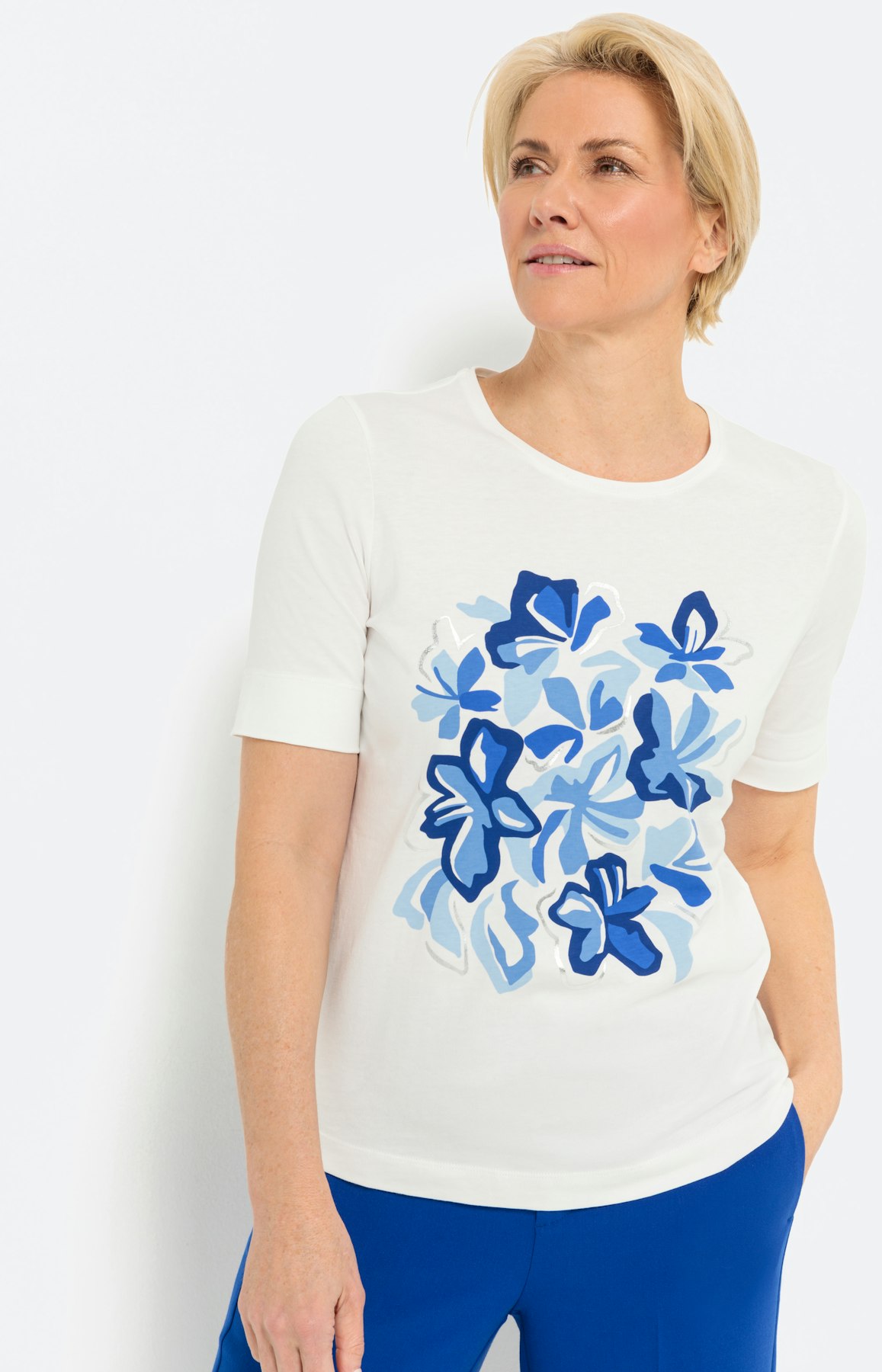 Shirt met korte mouwen & gebloemde print
