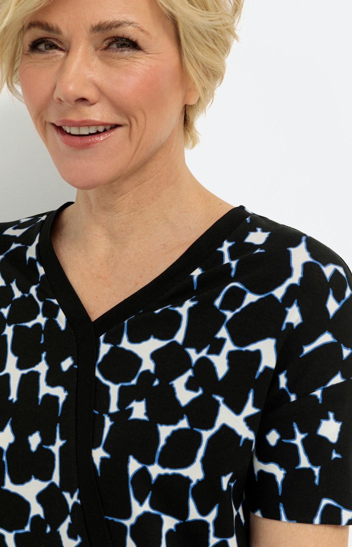 T-shirt met korte mouwen in wikkel-look