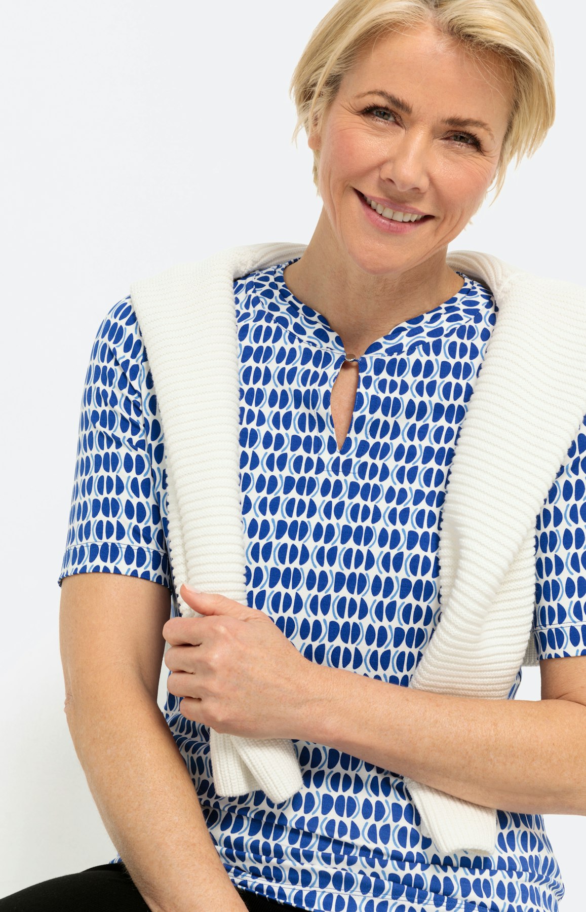 T-shirt met kraag en korte mouwen