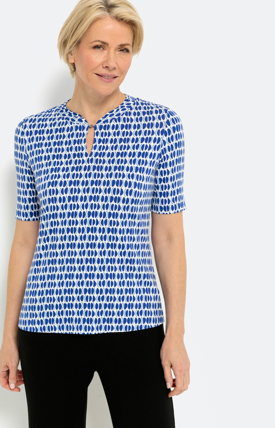 T-shirt met kraag en korte mouwen