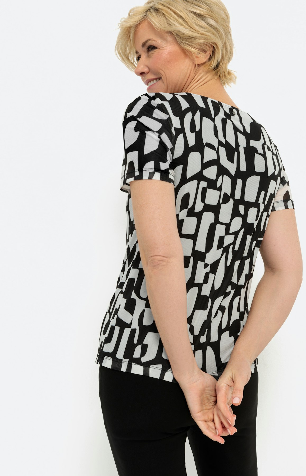 T-shirt met print van mesh