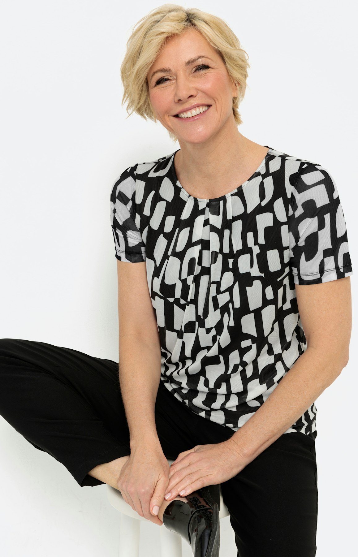 T-shirt met print van mesh