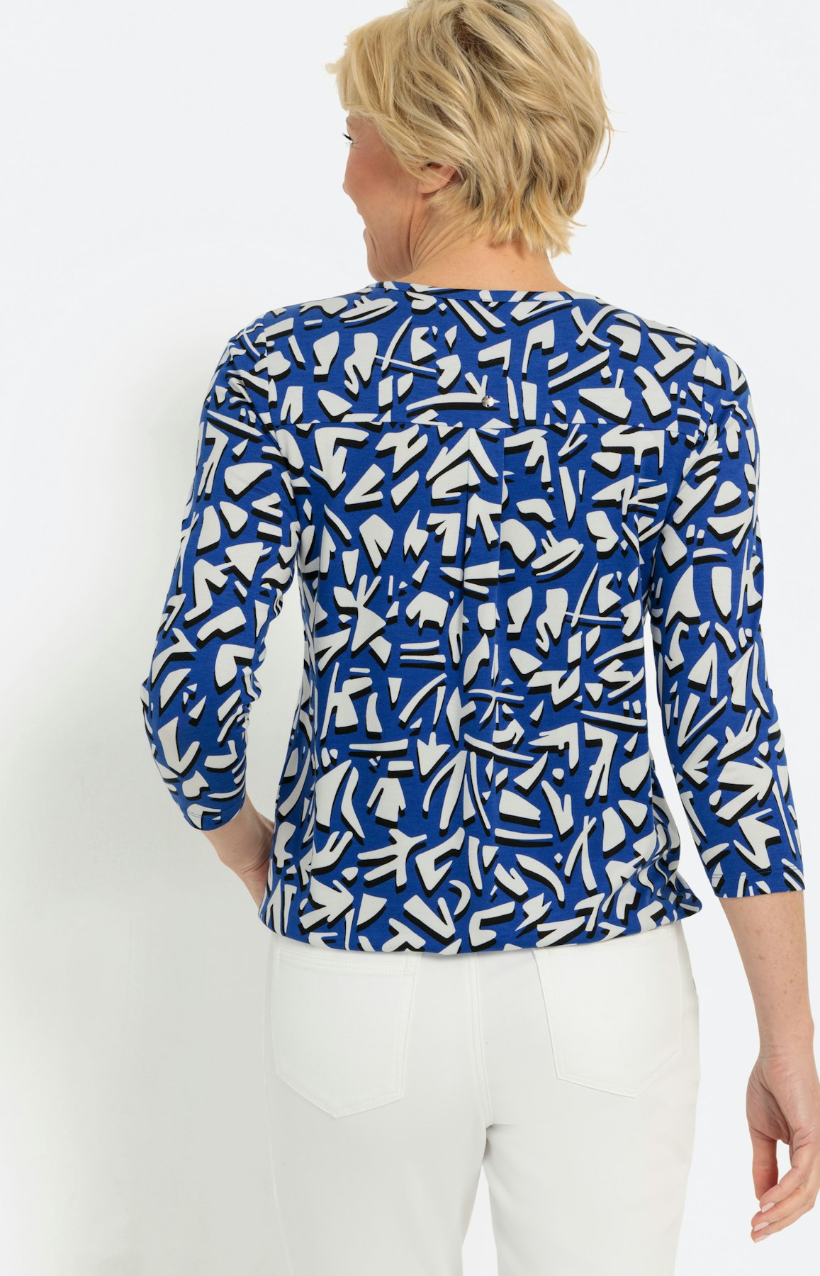 Gedessineerd shirt met 3/4-mouwen