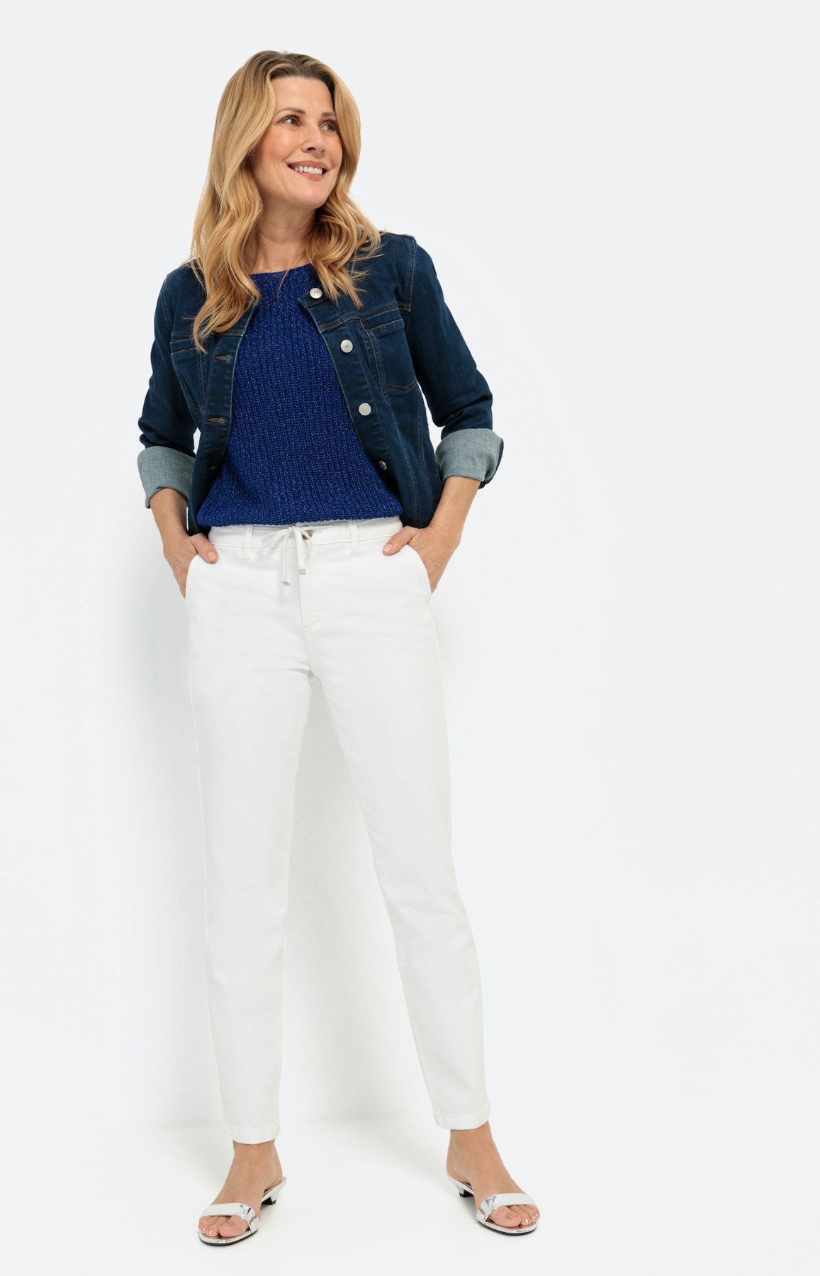 Chino aus stretchigem Baumwoll-Satin