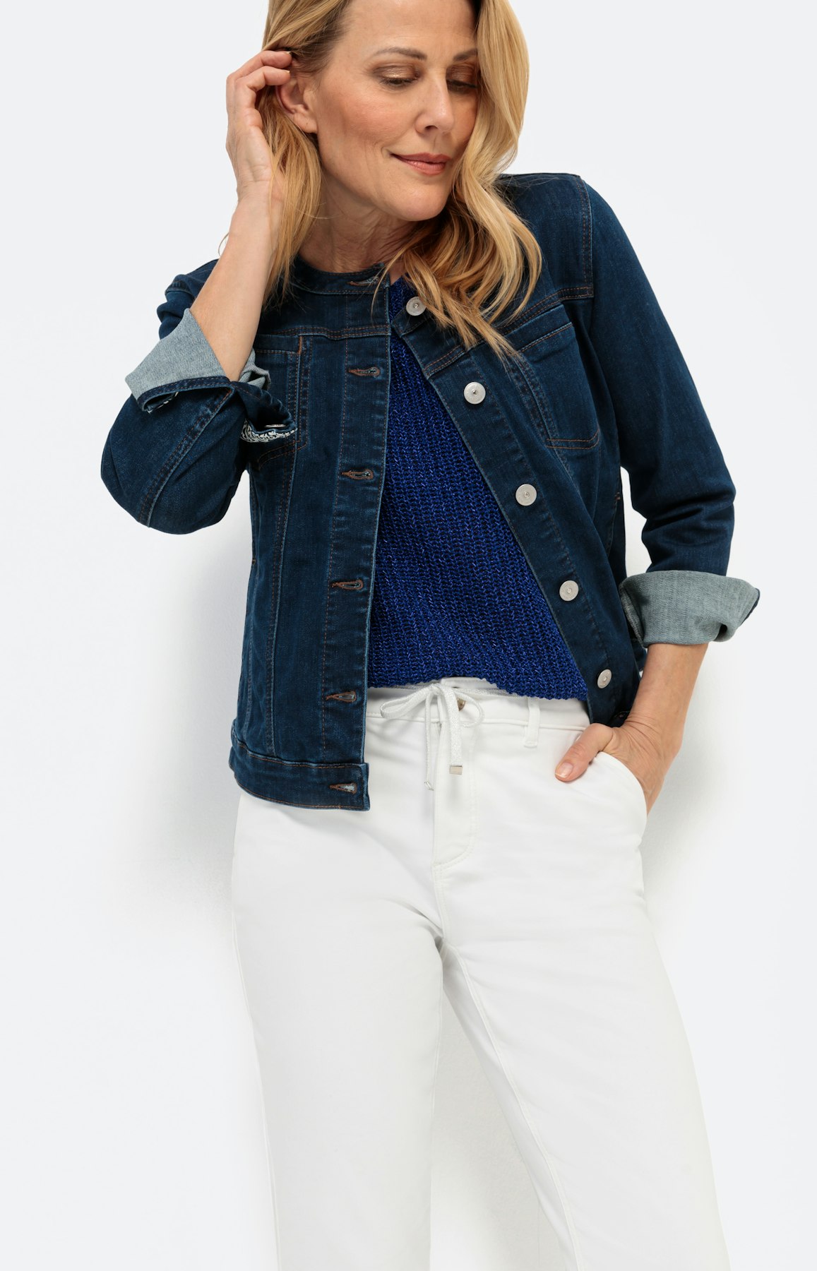 Chino aus stretchigem Baumwoll-Satin